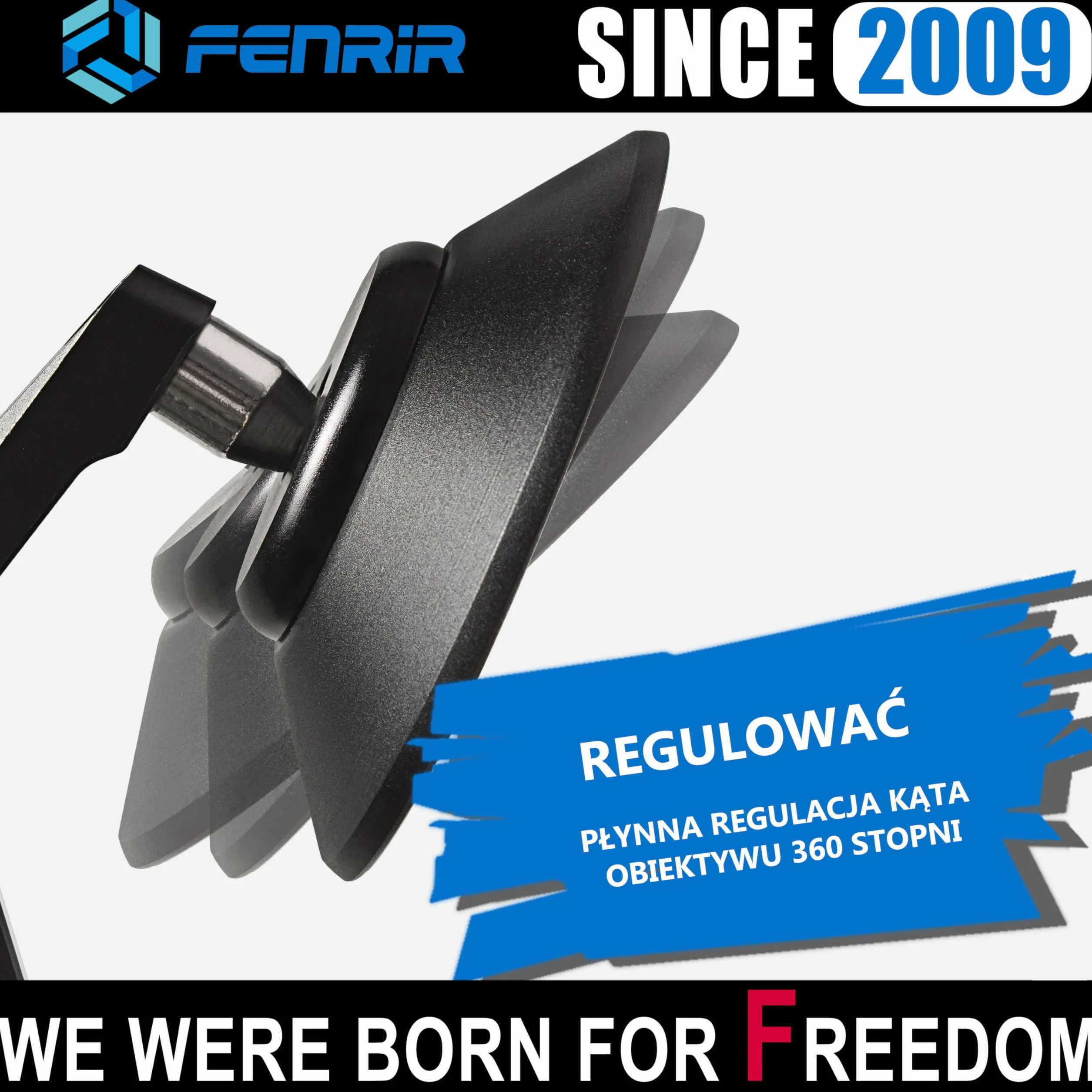 FENRIR Lusterka Kierownicy Motocykla Boczne Czarne CNC Kute ze stopu aluminium Antyodblaskowe 801-0028