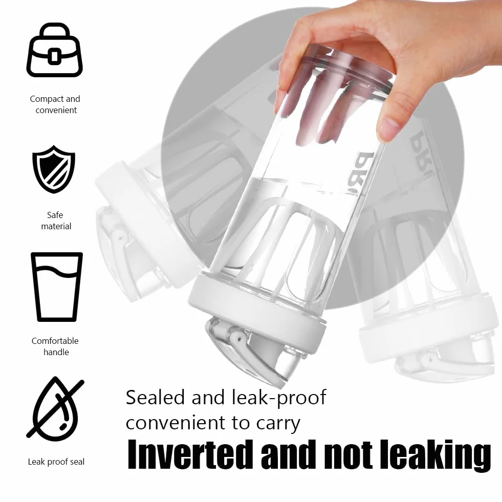 Protein Shaker 500 ml Blender Bottle with Scale White