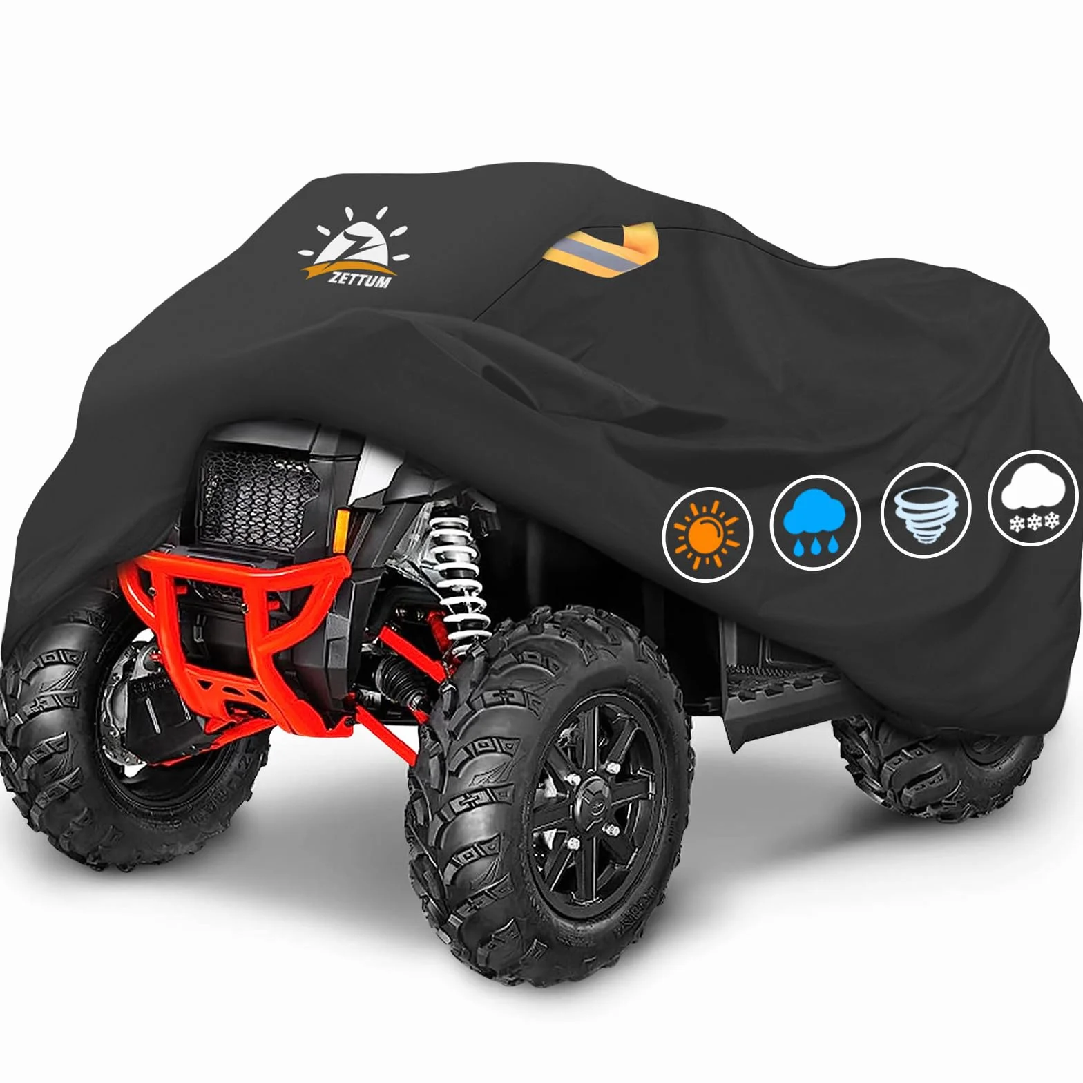 Zettum Pokrowiec Quad Cover ATV - 241 CM Pokrowiec na samochód ATV 600D PU Wytrzymały i wodoodporny, pokrowiec na pojazd zewnętrzny, do pojazdów Polaris, Honda (241 dł. x 121 szer. x 121 wys. CM)