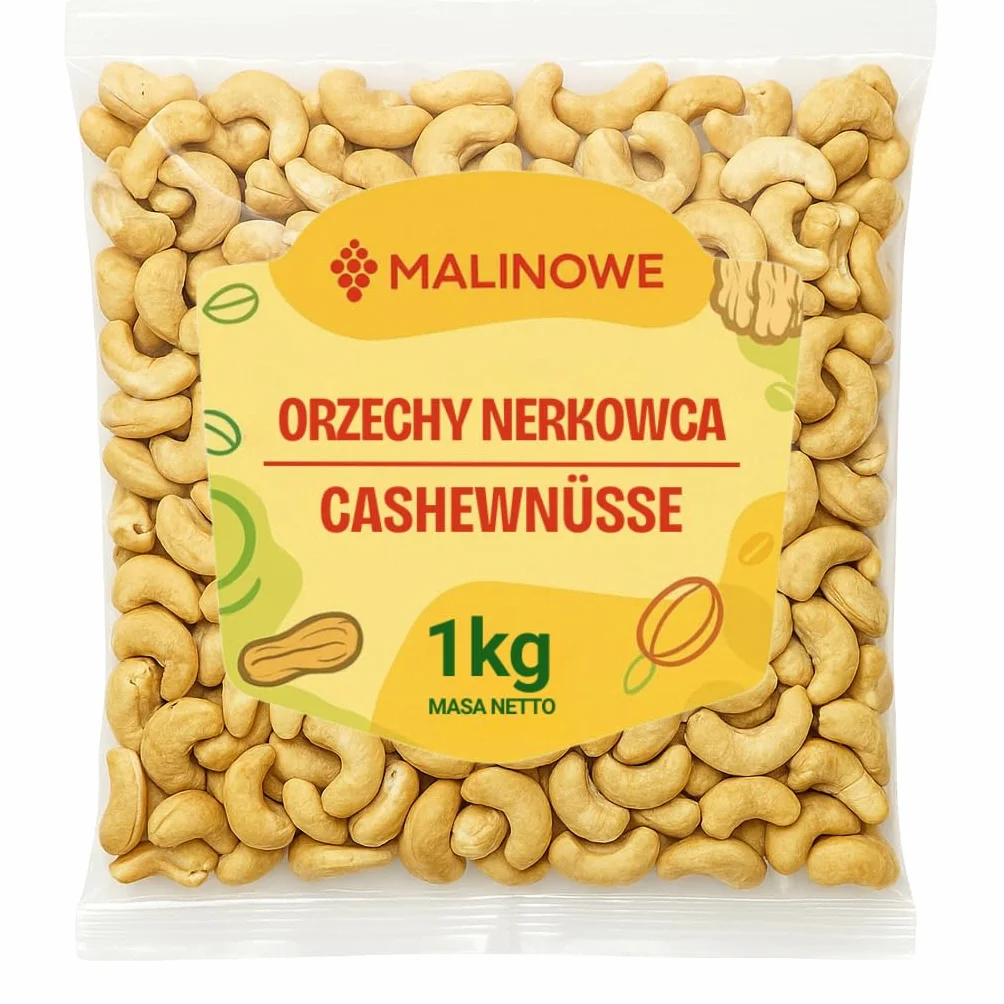 Malinowe ORZECHY NERKOWCA 1kg Naturalne Bardzo smaczne