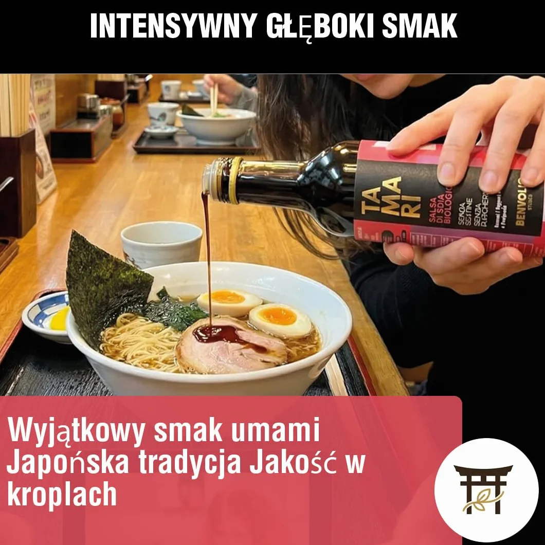 BENVOLIO TAMARI Sos Sojowy Bezglutenowy BIO 250ml Naturalna Fermentacja Tradycja Japońska