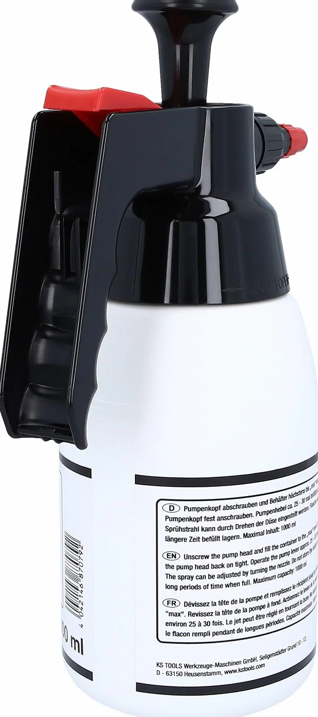 KS Tools 150.8258 Butelka z pompką do płynu do czyszczenia hamulców, 1 l