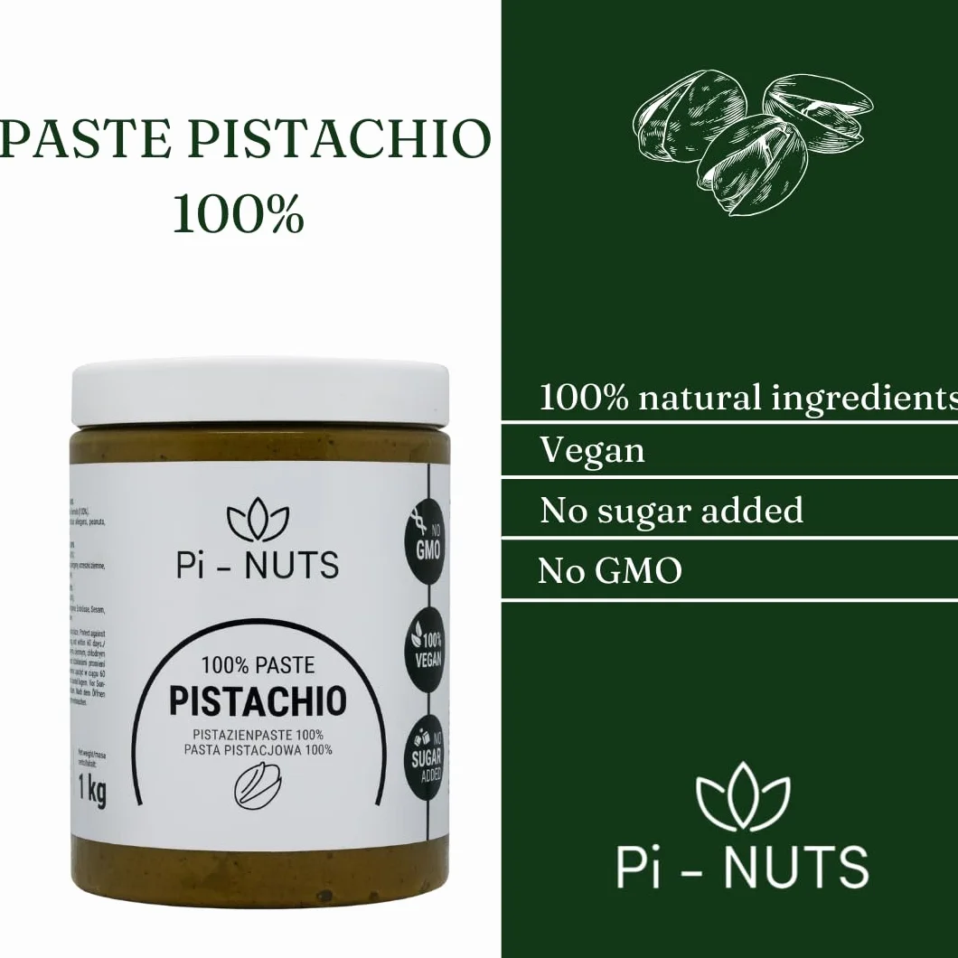 Pi-nuts Pasta pistacjowa krem z pistacji 100% 1kg