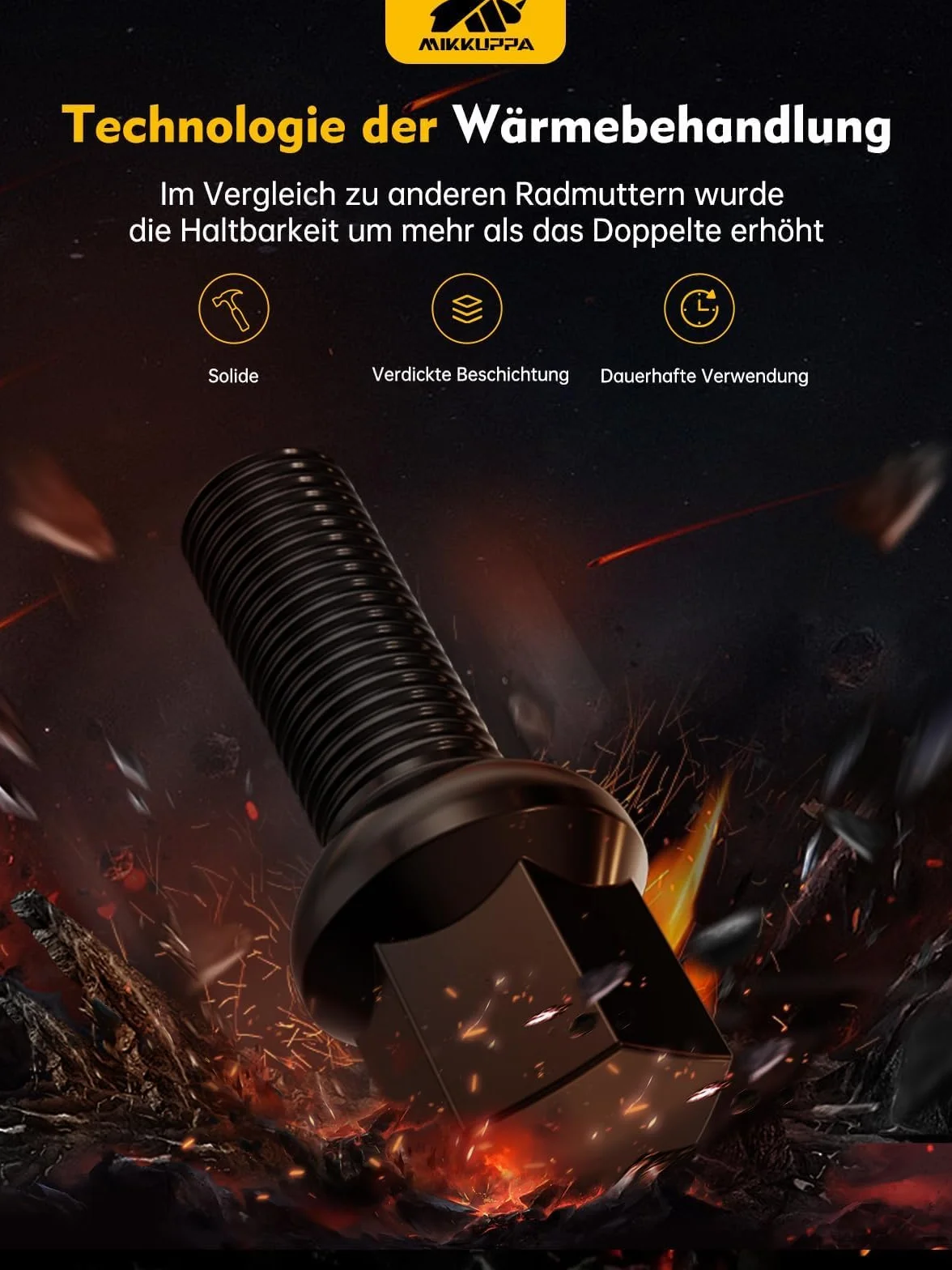 20 śrub do kół, bolce koła M14x1,5, długość trzpienia: 27 kulkowy pierścień R13, rozmiar klucza 17 mm, czarny