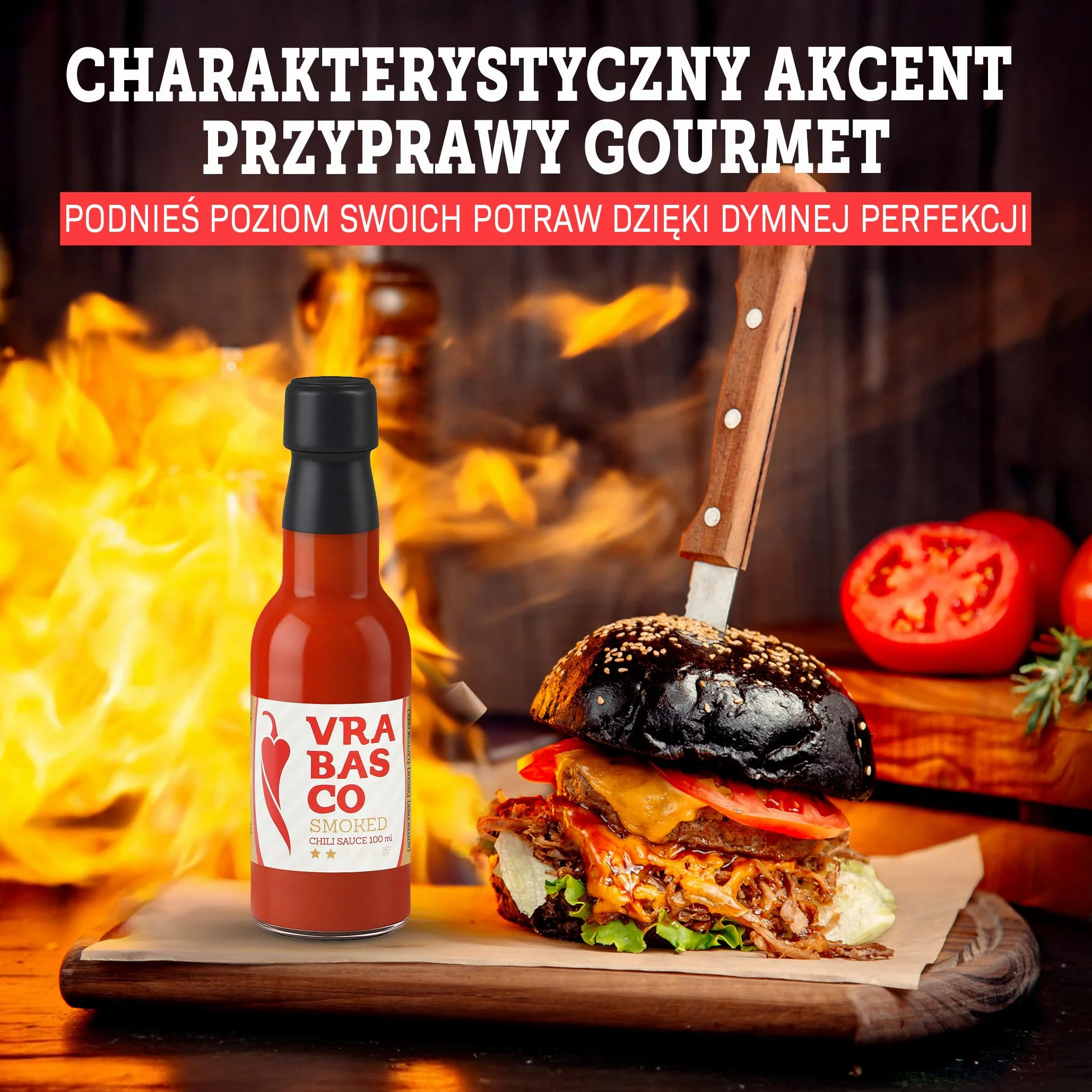 Vrabasco Smoked Sos Chili 100 ml – Fermentowany i Wędzony – 80% Papryczek z Chorwacji