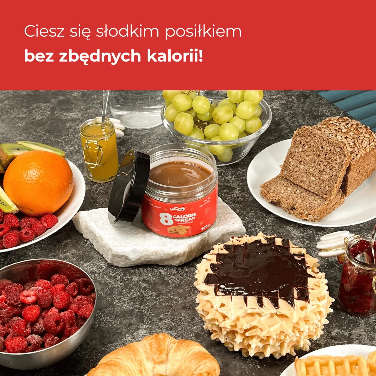 Krem Niskokaloryczny 8 kcal Korzenny Spread Bez Cukru Keto Low Carb Vege Bez Oleju Palmowego i Glutenu Ciasteczko Korzenne 300g