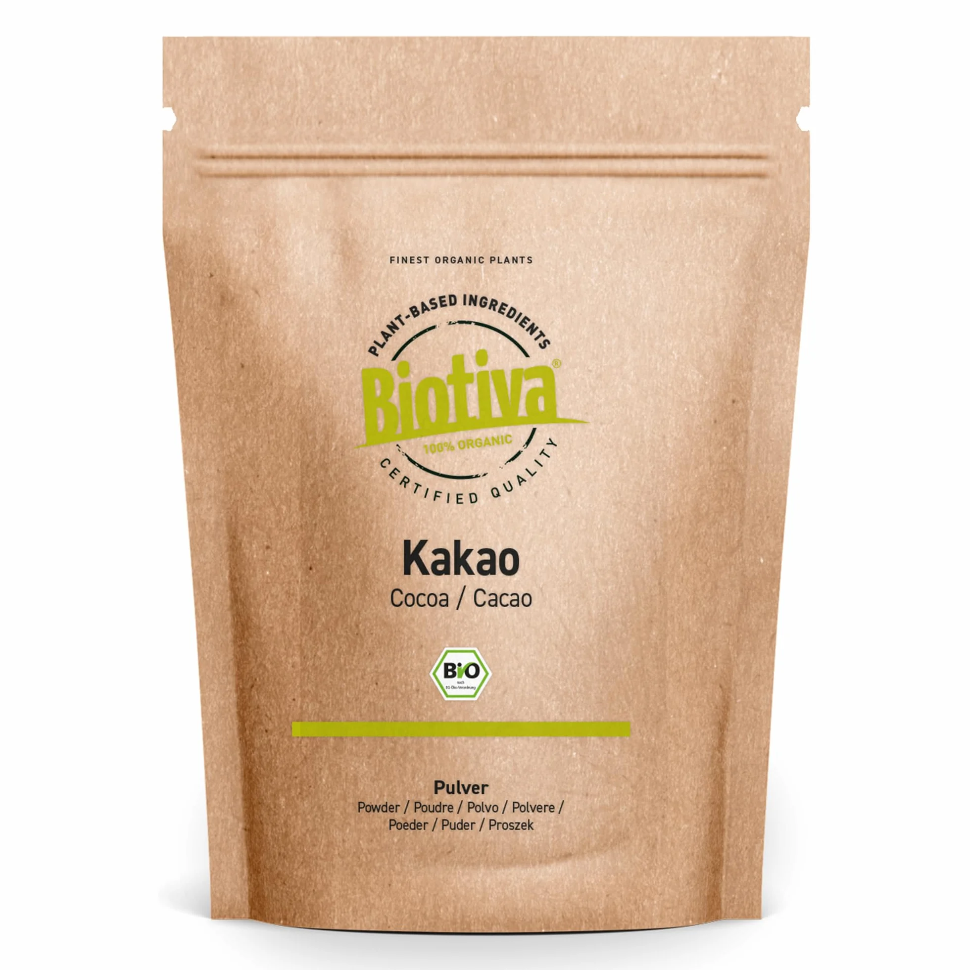 Biotiva kakao w proszku organiczne 300 g 100% czyste mocno odtłuszczone 11% tłuszczu bez dodatków