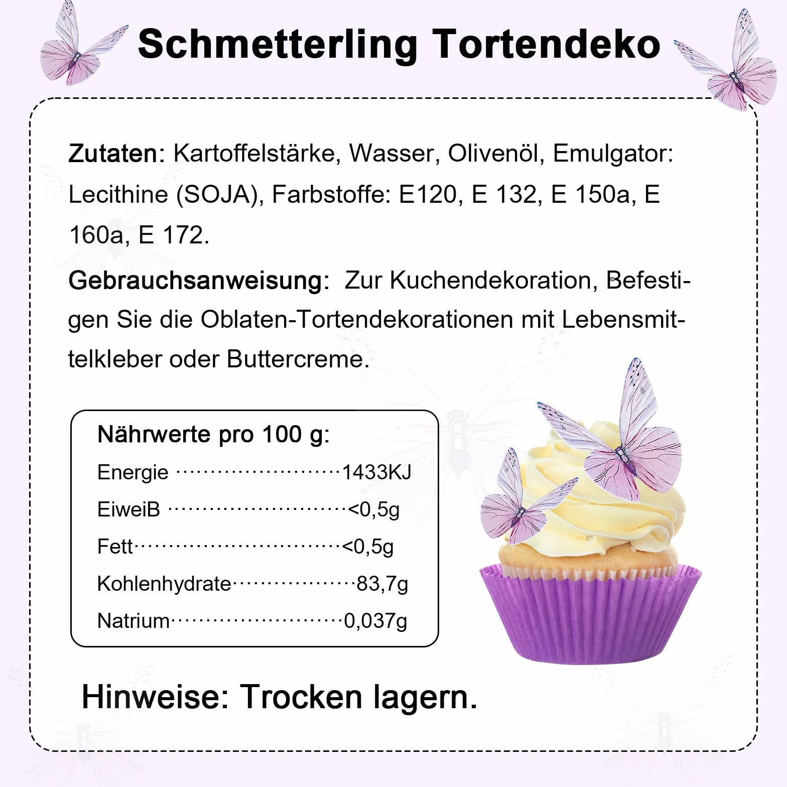 ENLACE 72 sztuki jadalnych pokrywek na tort z motylami, dekoracja tortu jadalnego w kolorze fioletowym, motyle, dekoracja tortów, na wesele, urodziny, chrzest