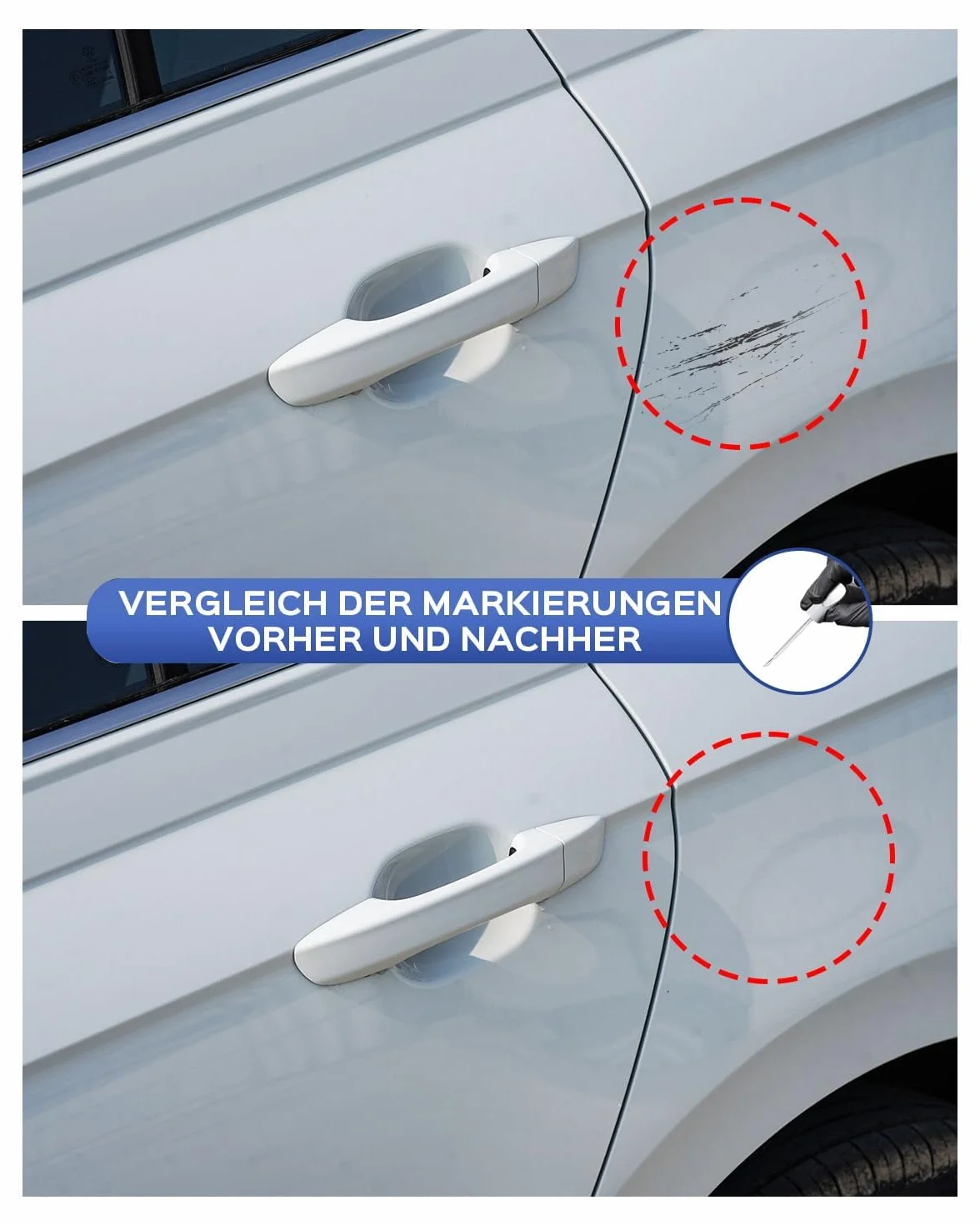 LA7T United Grey Metallic pisak do lakieru, kompatybilny z VW/Volkswagenem, dokładne dopasowanie do chipów i zadrapań