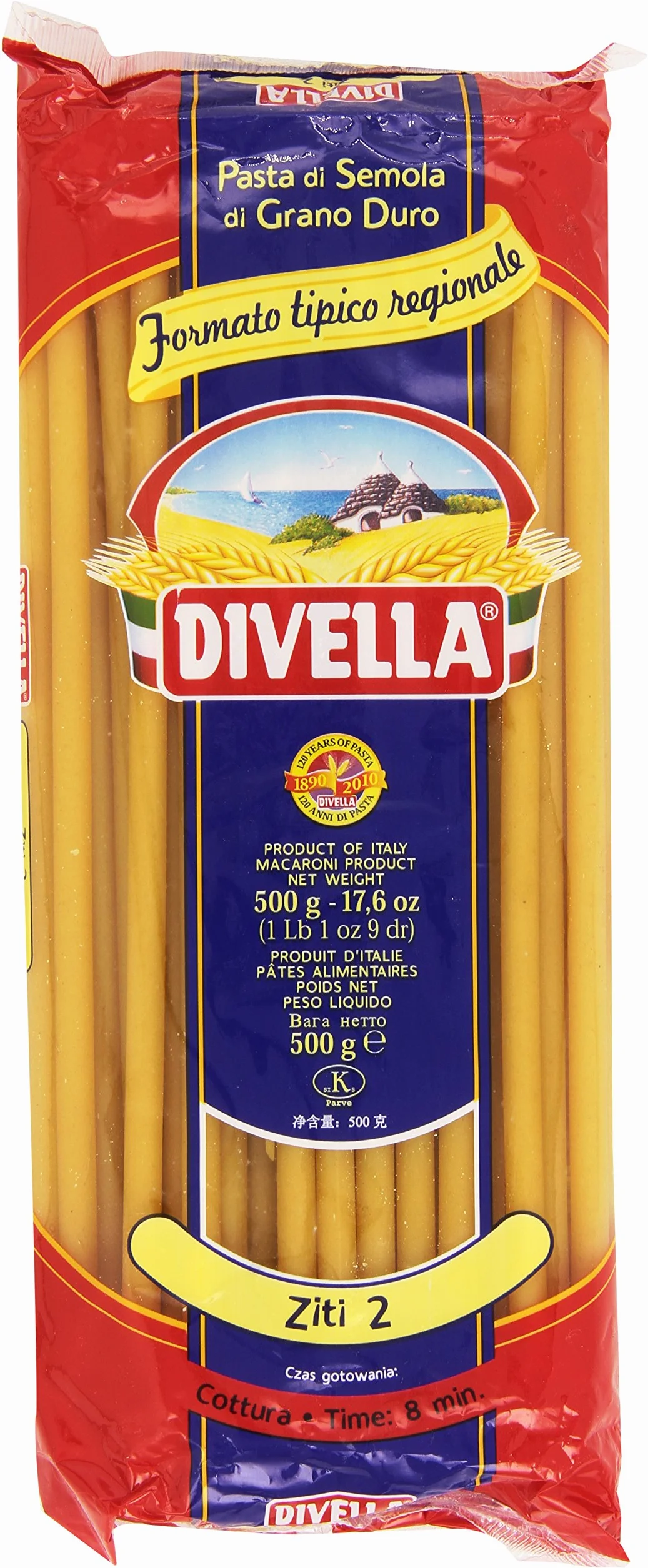Makaron Formati Speciali Ziti 500g - Divella długie rurki włoski