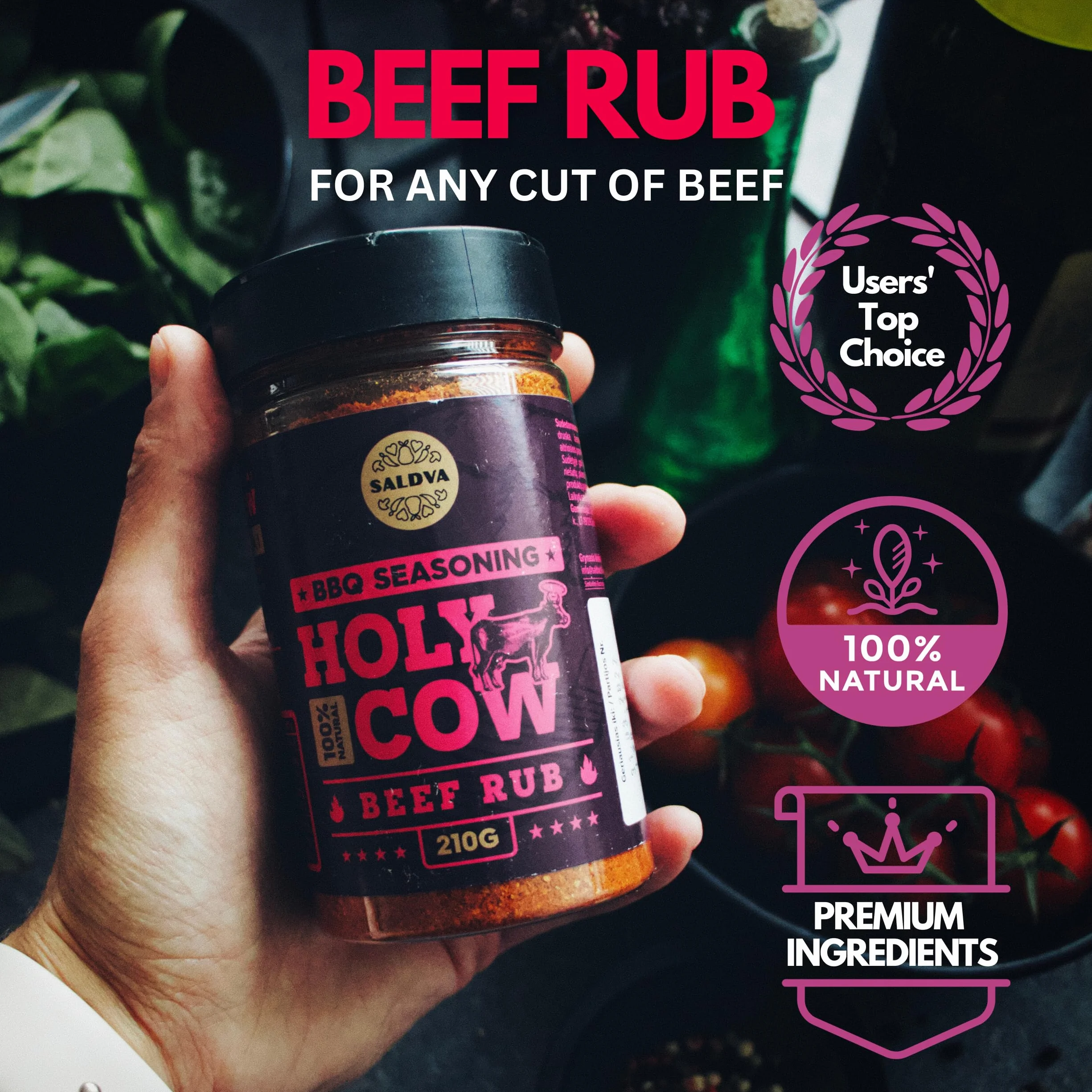 Zestaw przypraw do grilla Święta Krowa żeberko Adama skrzydła anioła świnka Ultimate Rub & Veggie War 6 sztuk naturalny