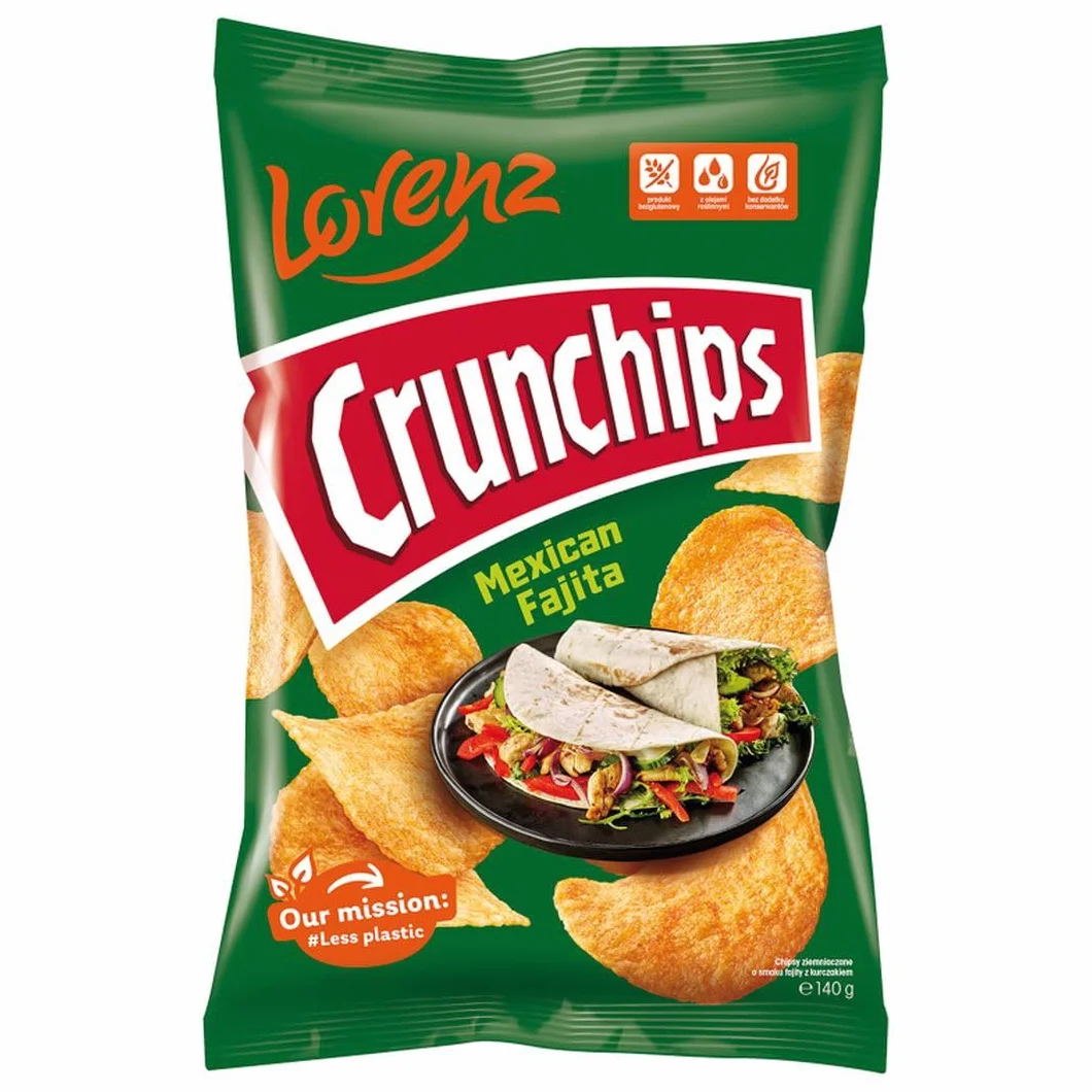 Crunchips Chipsy ziemniaczane o smaku fajity z kurczakiem 140 g