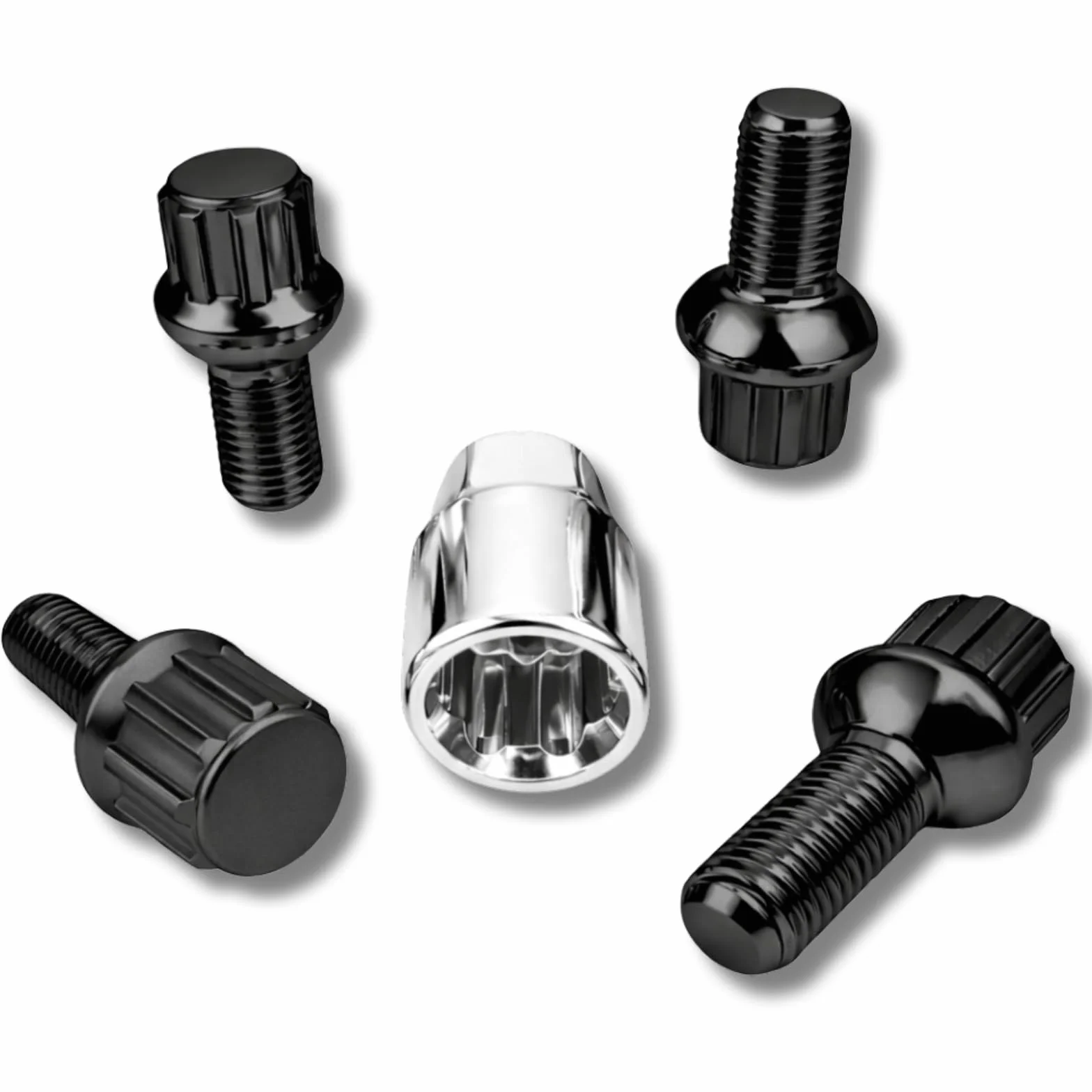 Blokada do felg M12 x 1,5 x 23 mm, ściągacz kulkowy R13, kompatybilne z Seat Skoda Smart VW, 4 x czarne zamki do felg, zestaw 4 szt. zabezpieczeń felg, zabezpieczenie kół, zabezpieczenie kół, ochrona