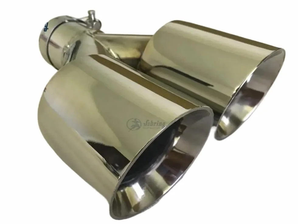 tłumik końcowy Podwójny tłumik rury wydechowej samochodu ze stali nierdzewnej(76MM IN- 89MM OUT)
