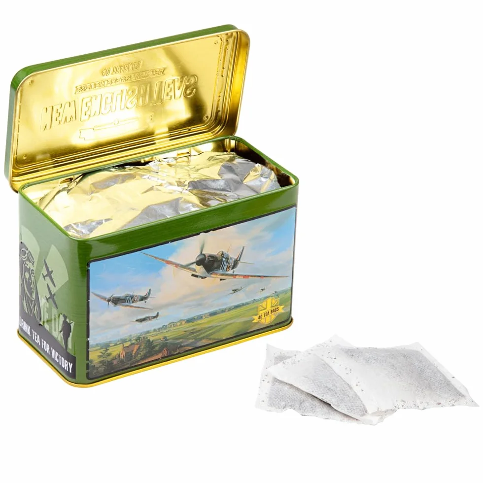 New English Teas Vintage Supermarine Spitfire puszka do herbaty z 40 angielskimi torebkami śniadaniowymi