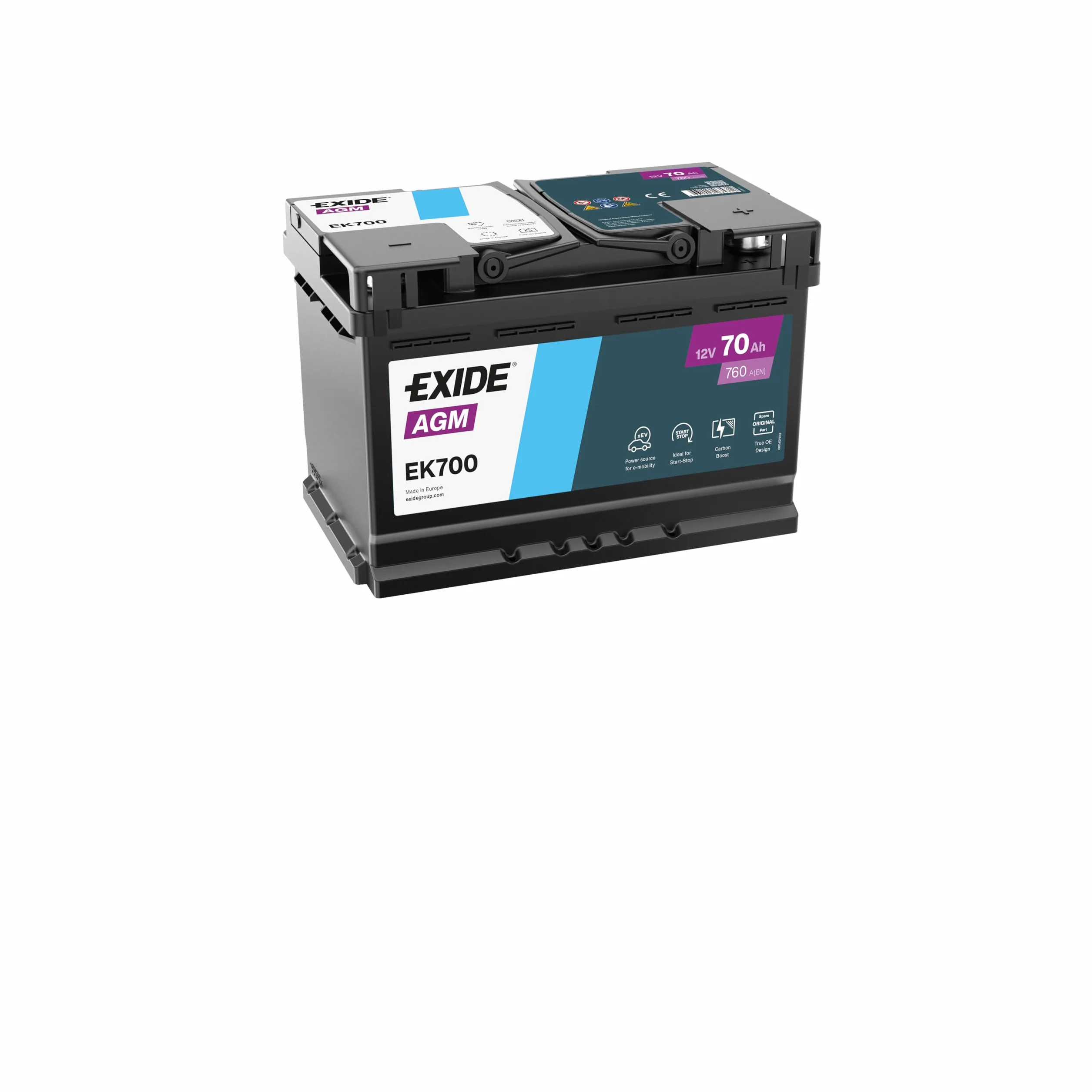 Akumulator EXIDE 12V 70Ah 760A STOP & START AGM L3