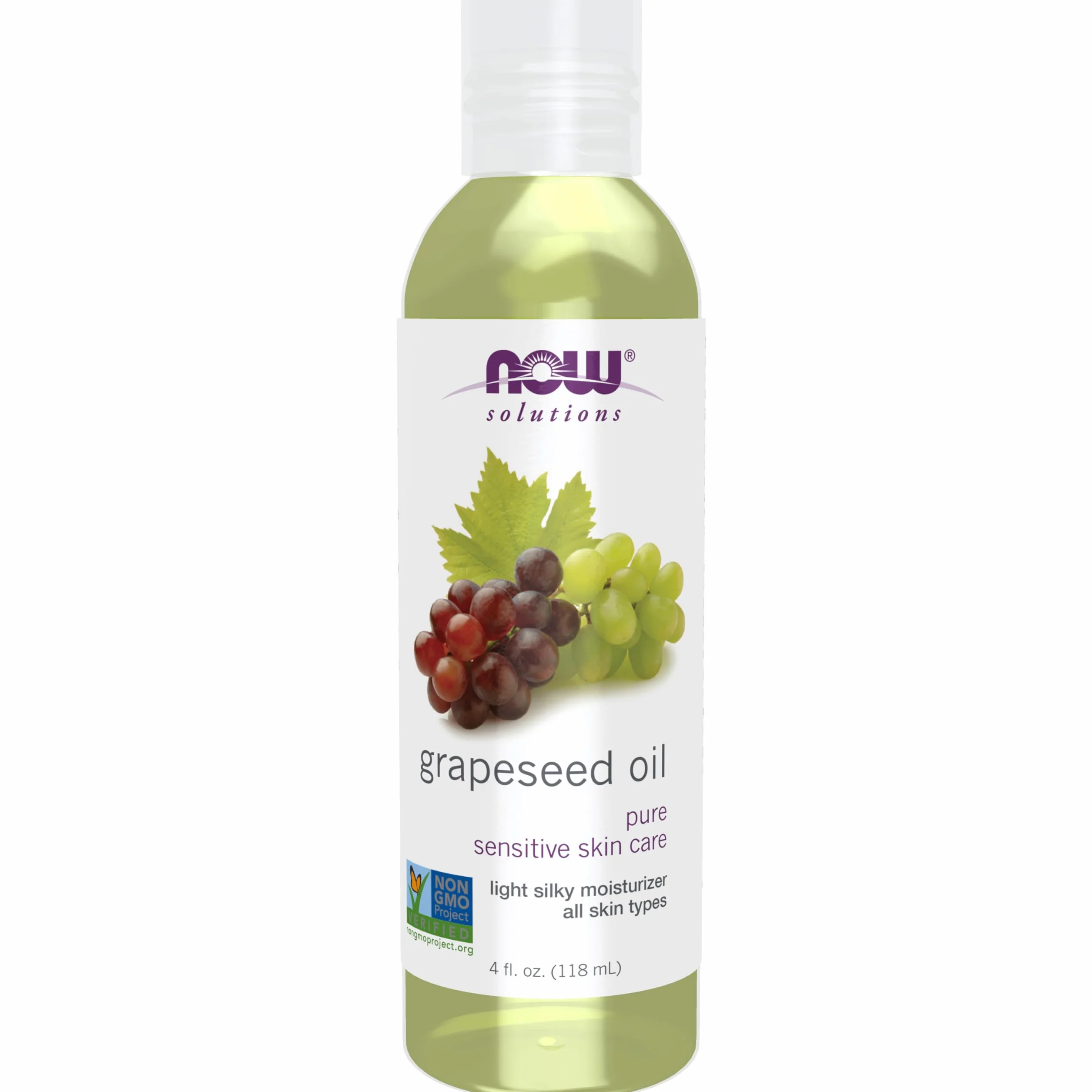 Solutions, olej z pestek winogron, 4 uncje płynne (118 ml) - Now Foods