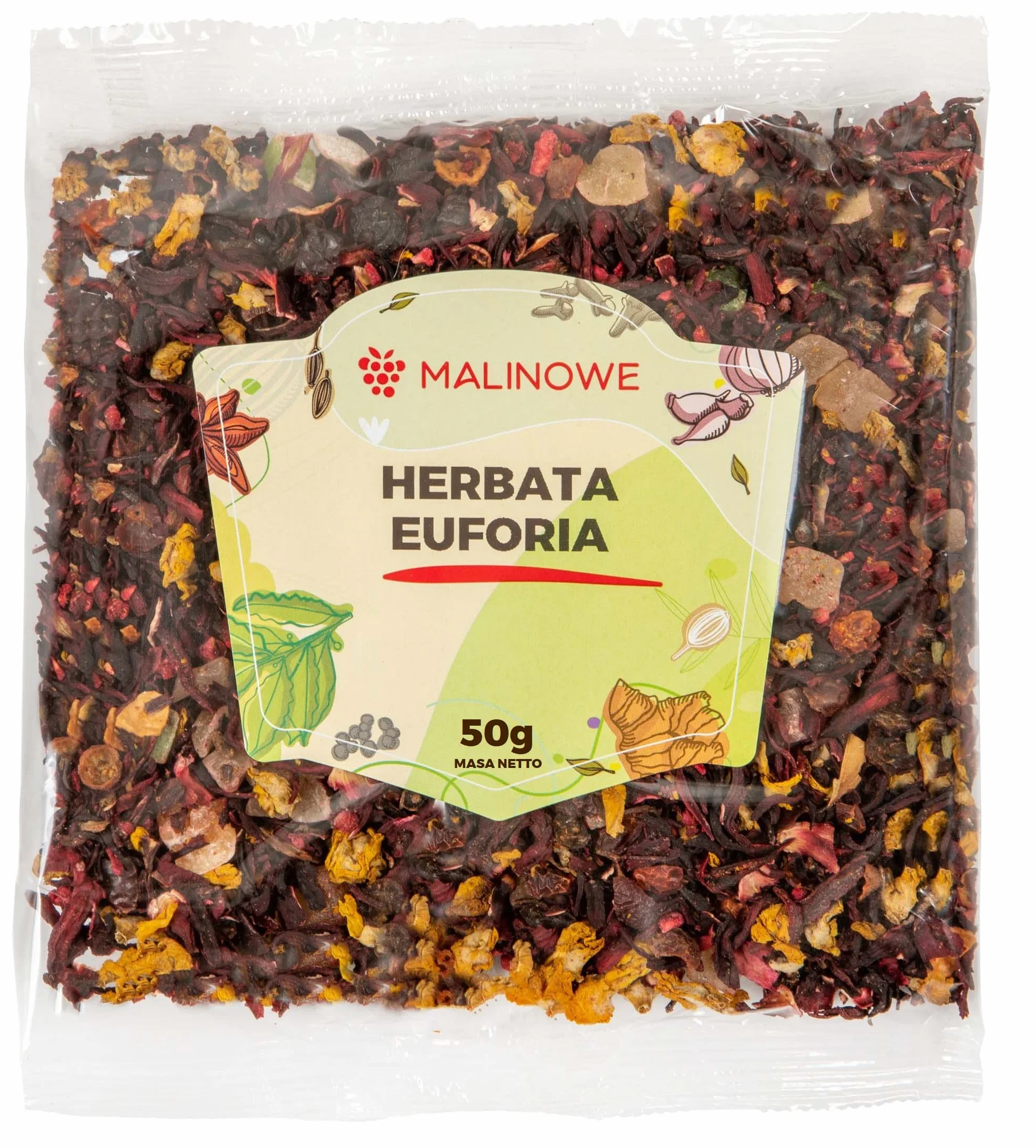 Herbata Euforia Malinowa 50g Papaja Malina Owocowa