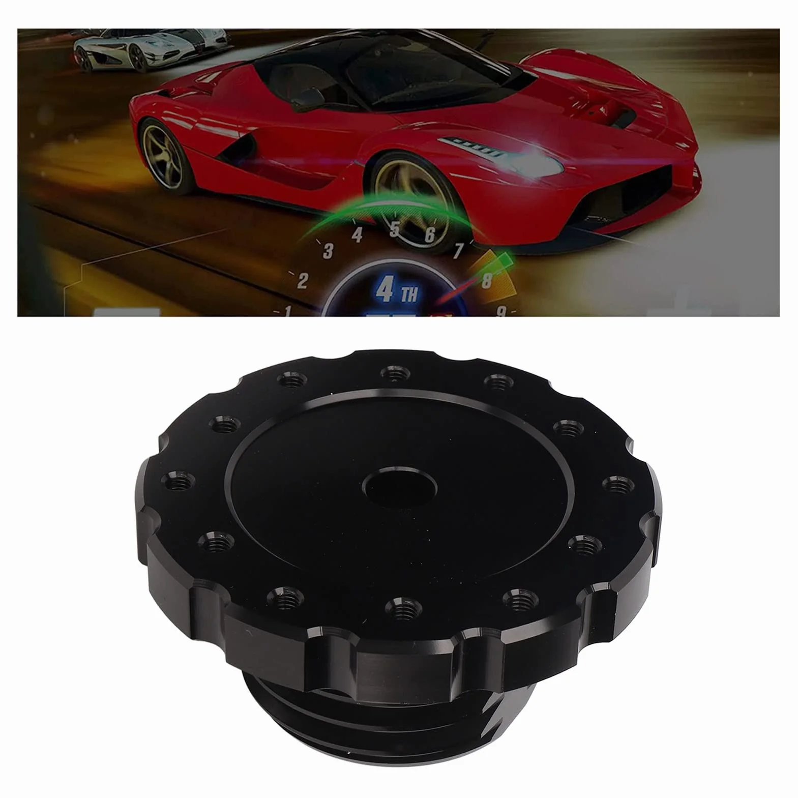 Płyta Adaptera Kierownicy, Aluminiowa Kierownica do Gier Wyścigowych, Profesjonalny Adapter do Thrustmaster T300 T500 TS PC TS XW (Czarny)