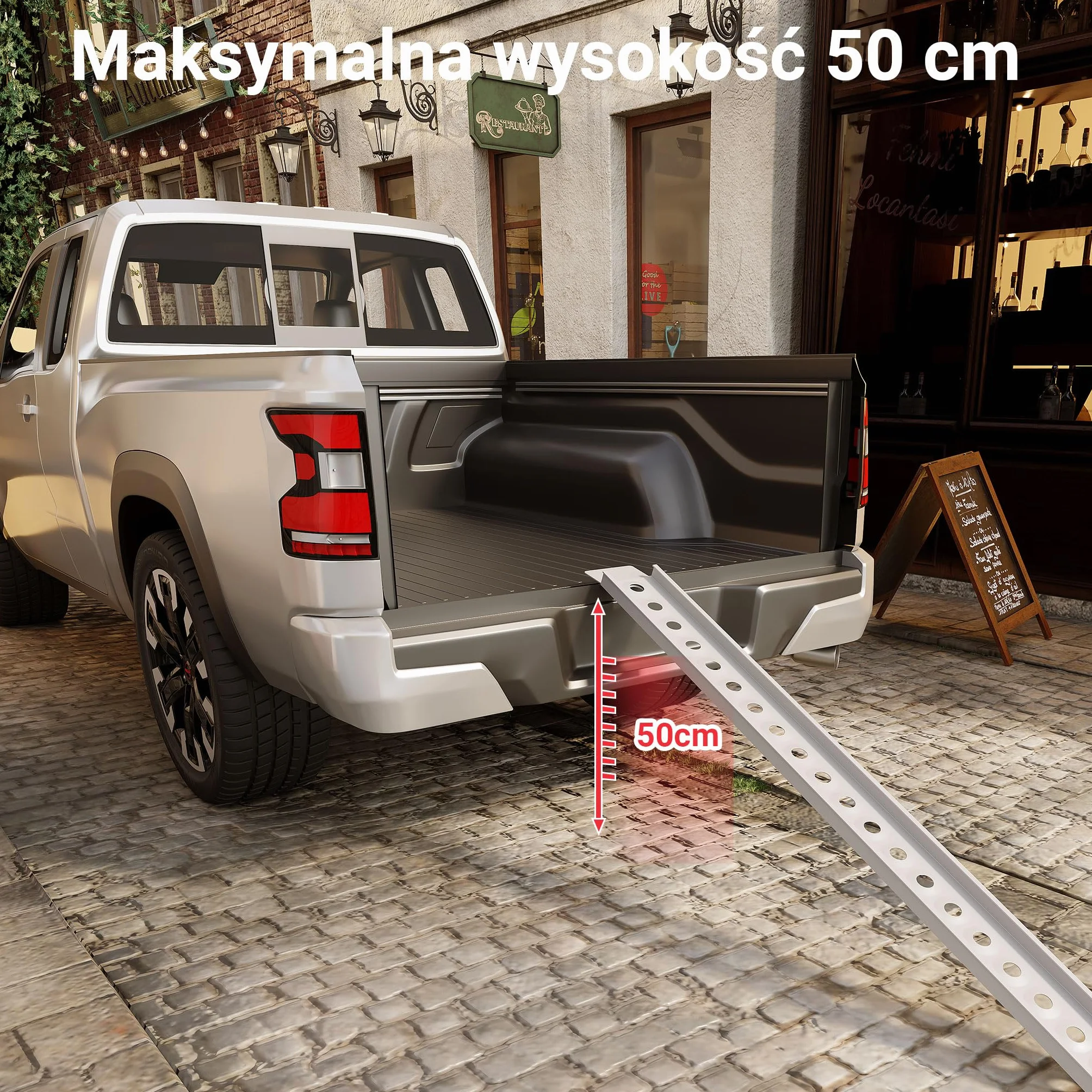 Wiltec Rampa najazdowa o długości 192 cm i udźwigu 182 kg z aluminium, lekka do przechowywania, do załadowania motocykli, profilowana powierzchnia