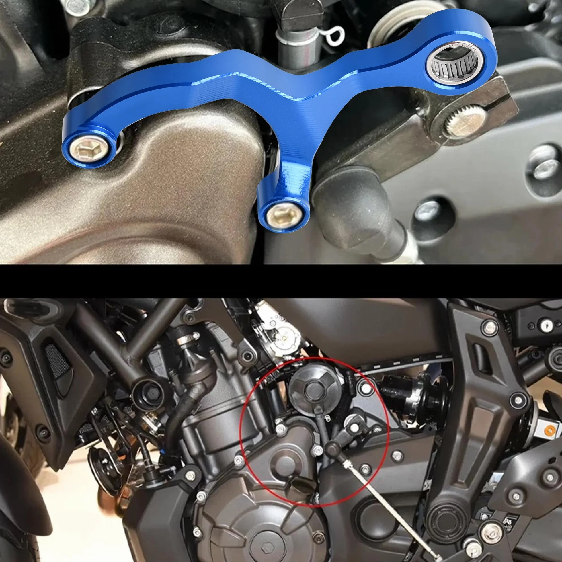 Aluminiowy niebieski stabilizator zmiany biegów Compatible with Yamaha Tenere 700/XTZ700, Tenere 700 Rally Edition 2020-2024, Tenere 700 World Raid 2022 2023, MT-07, MT07 Tracer (niebieski)
