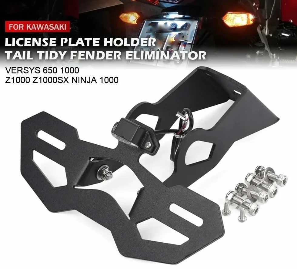 License Plate Holder Fit For KAWASAKI VERSYS 650 1000 NINJA Z1000 Z1000SX Motorcycle Accessories Tail Tidy Fender Eliminator
