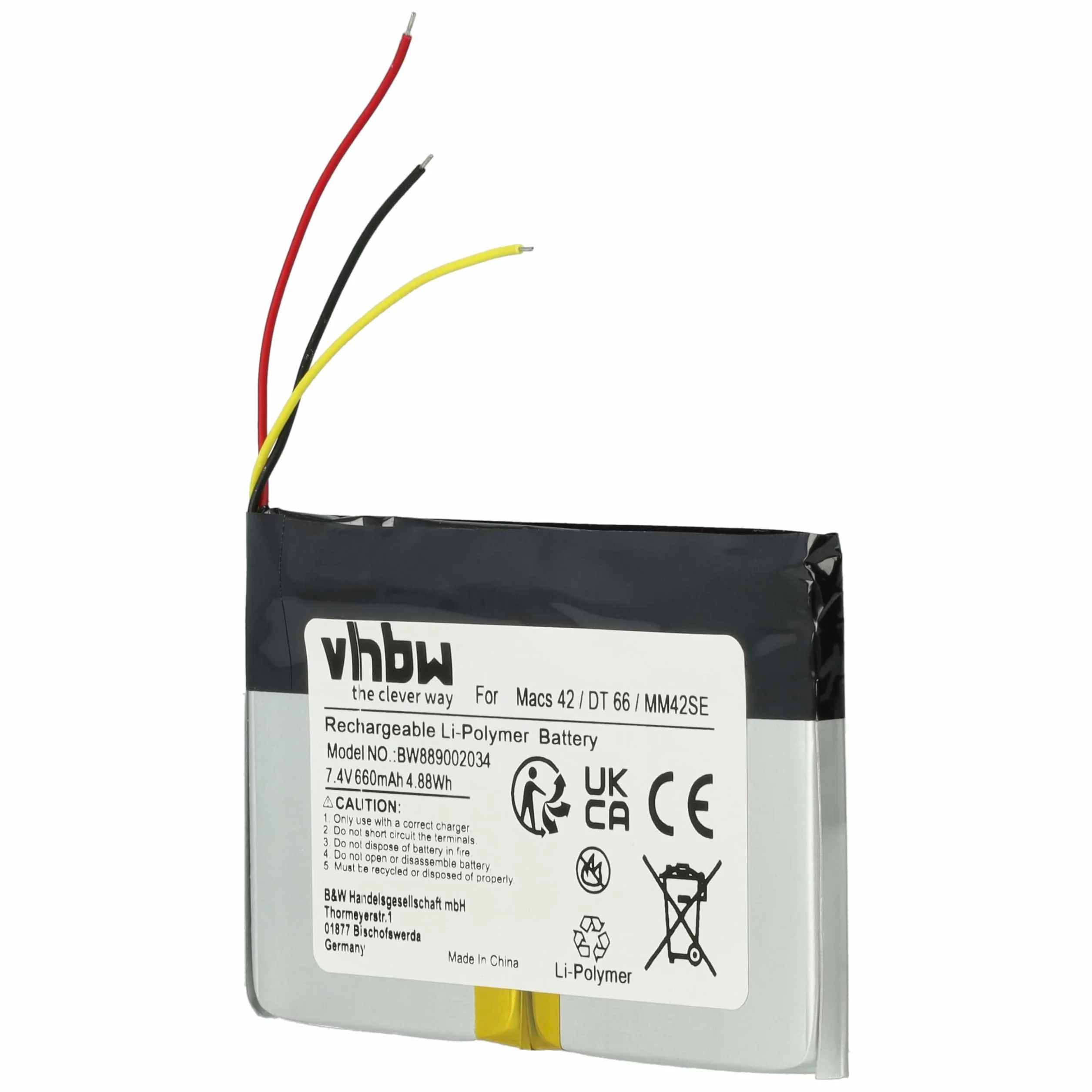vhbw Bateria zastępcza do Hella Gutmann 2S/LPP443441 S 660 mAh 7,4 V Li-Poli
