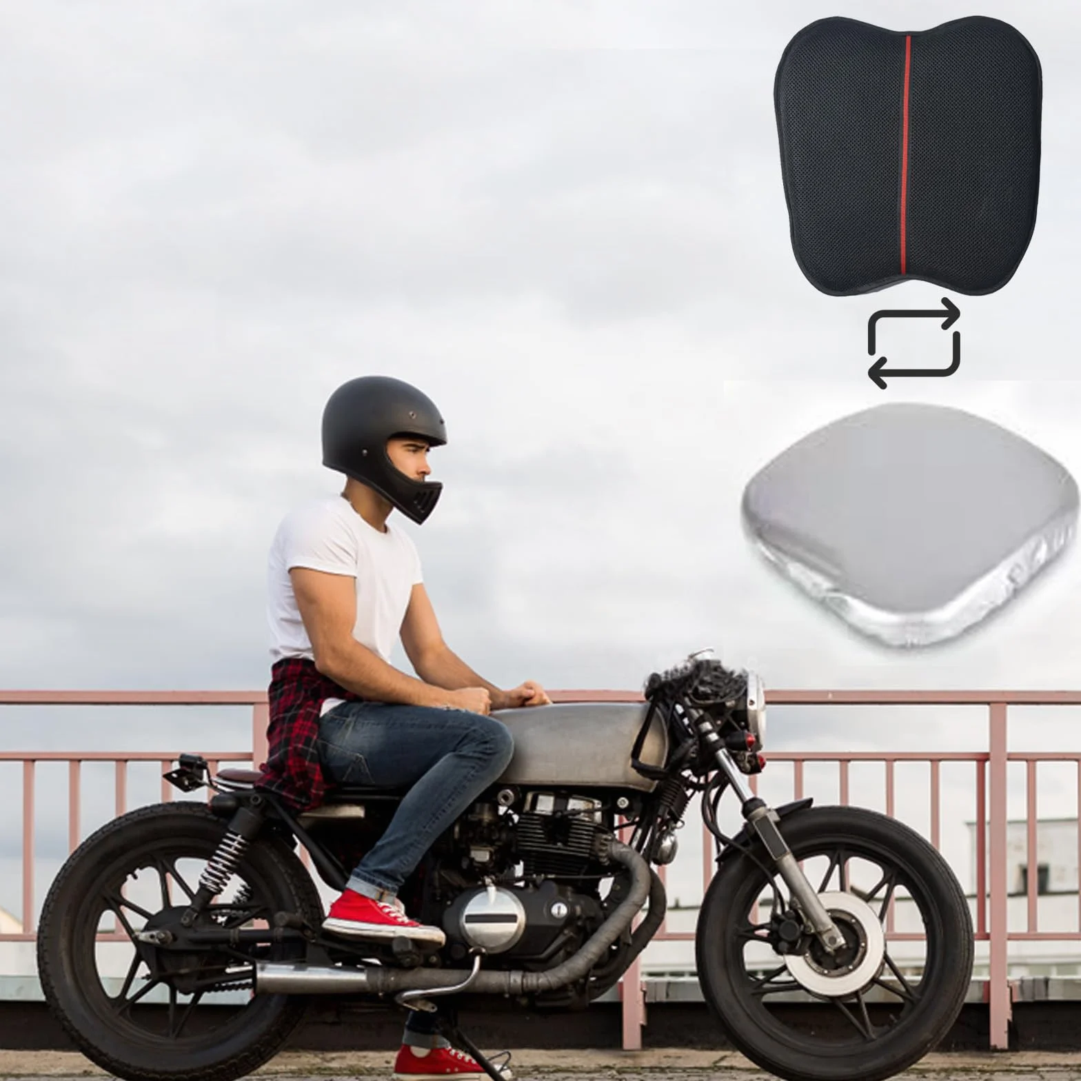 Poduszka na siedzenie motocyklowe żelowa podkładka ochrona słońca deszczu