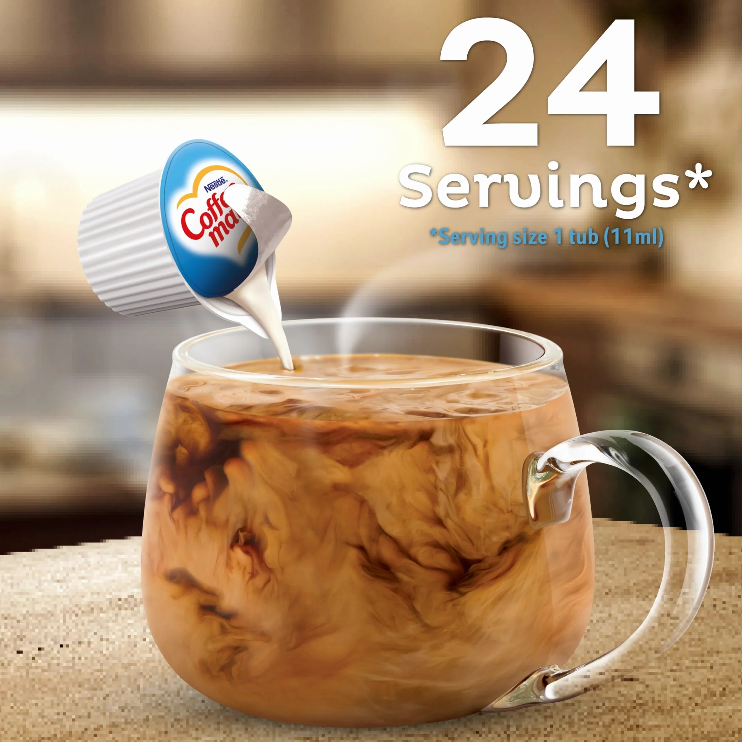 Coffee-mate Krem do kawy w słoikach o smaku francuskiej wanilii, 24 sztuki, 265 ml