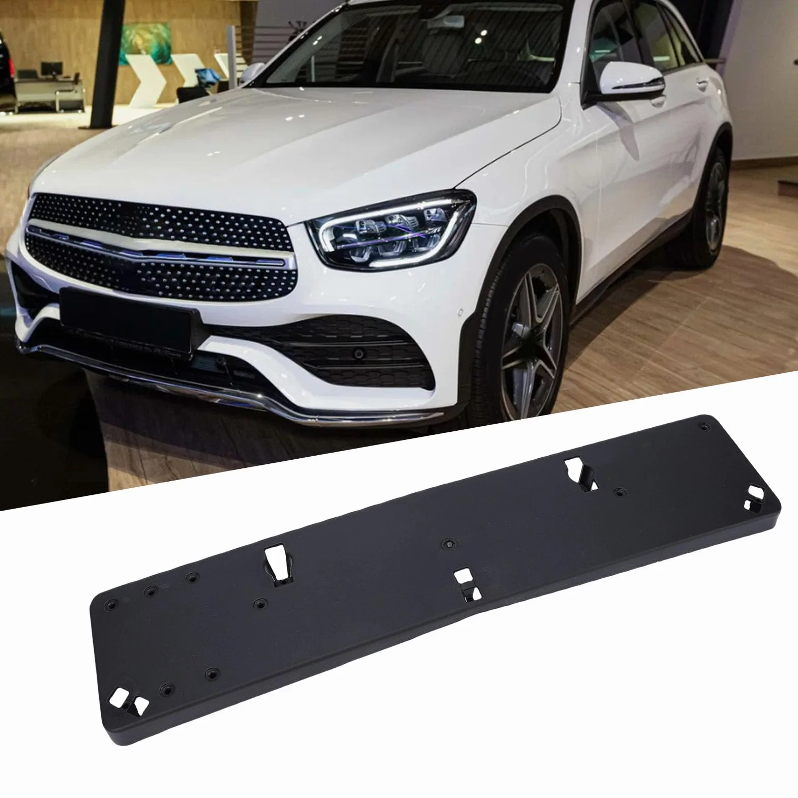 Cocoarm Wspornik Tablicy Rejestracyjnej Przedniego Zderzaka, Tworzywo ABS, łatwy montaż, Pasuje do Klasy GLC X253 2015-2022, GLC Coupe C253 2017-2022