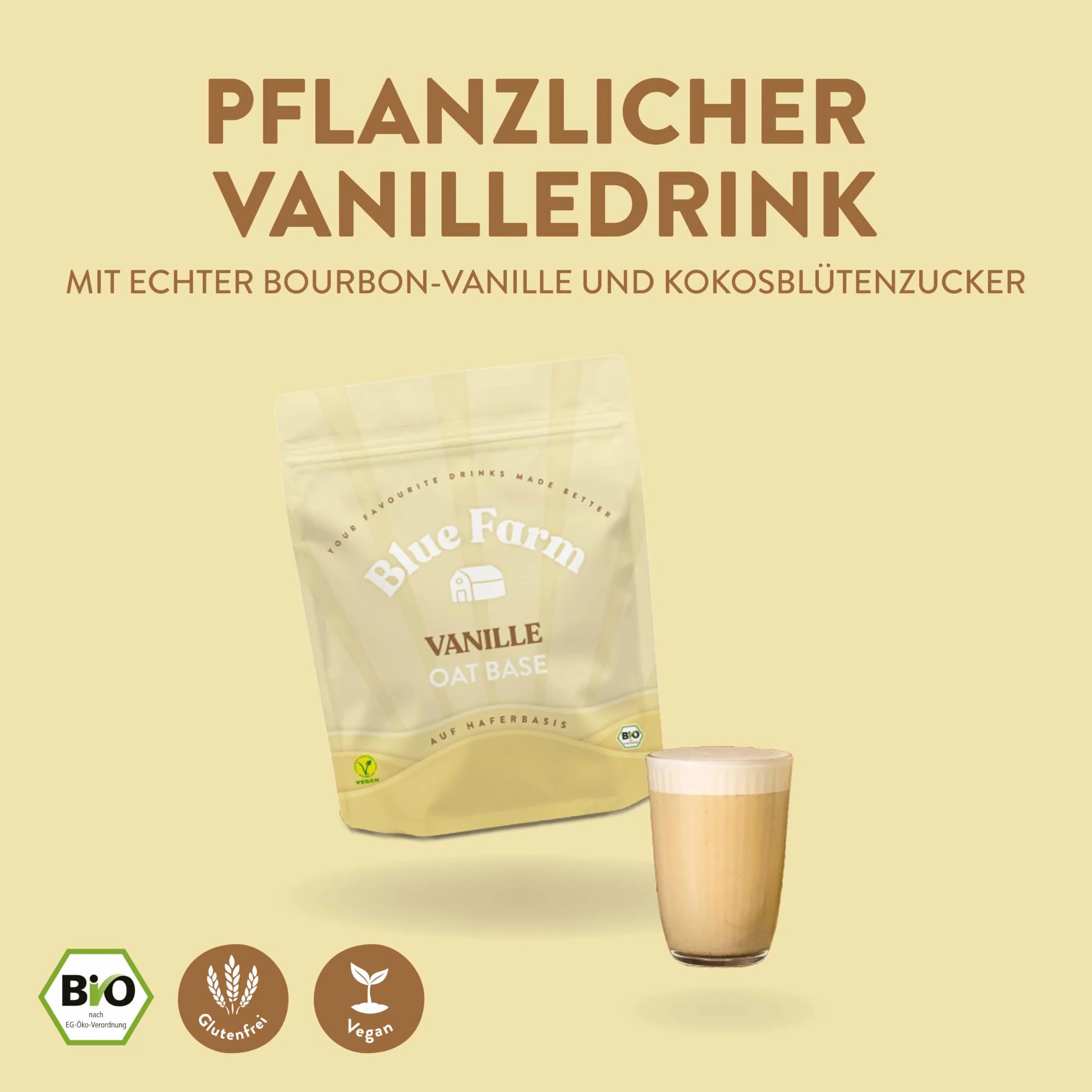 Blue Farm Oat Base Waniliowy Napój Roślinny bez Laktozy i Glutenu