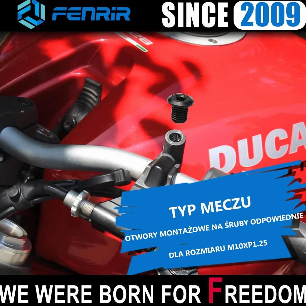 FENRIR Lusterko motocyklowe korek Wtyczka 304 Stal nierdzewna dla M10XP1.25 Z900 Z800 Z750 Z600 Z400 Z250 Z125 MT25 MT03 MT07 MT09 MT10 XSR7000 XSR900 SV650 GSXS750 Katana Bandit CB1000R CB650R CB300R