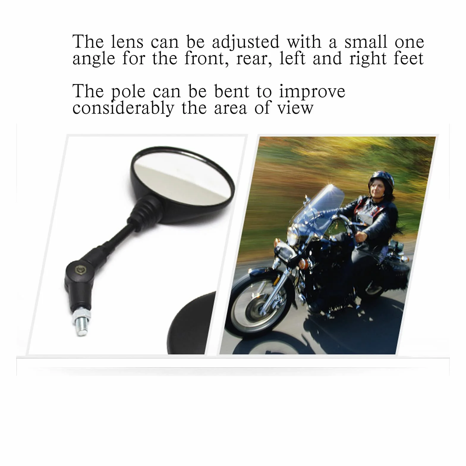 Motocyklowe Lusterka Wsteczne, 7/8" 22 mm Uniwersalne Składane, Regulacja 360 Stopni, Do Kierownicy Motocykla, ATV, Skuterów, Rowerów, 2 Szt.