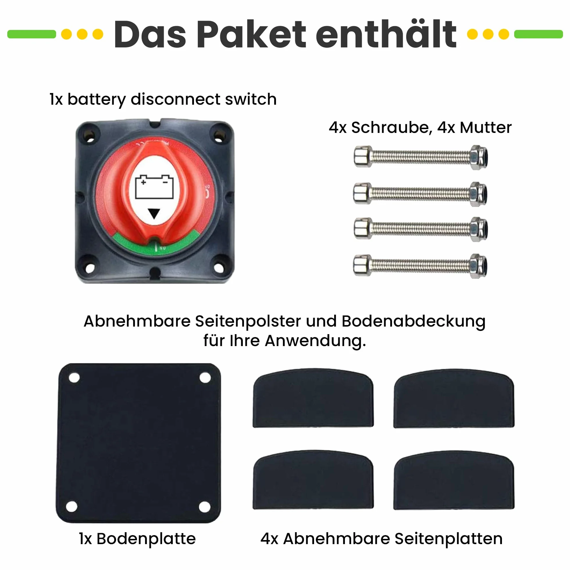 Offgridtec Odłącznik akumulatora 12 V 24 V 275 A M10 przyłącze śrubowe