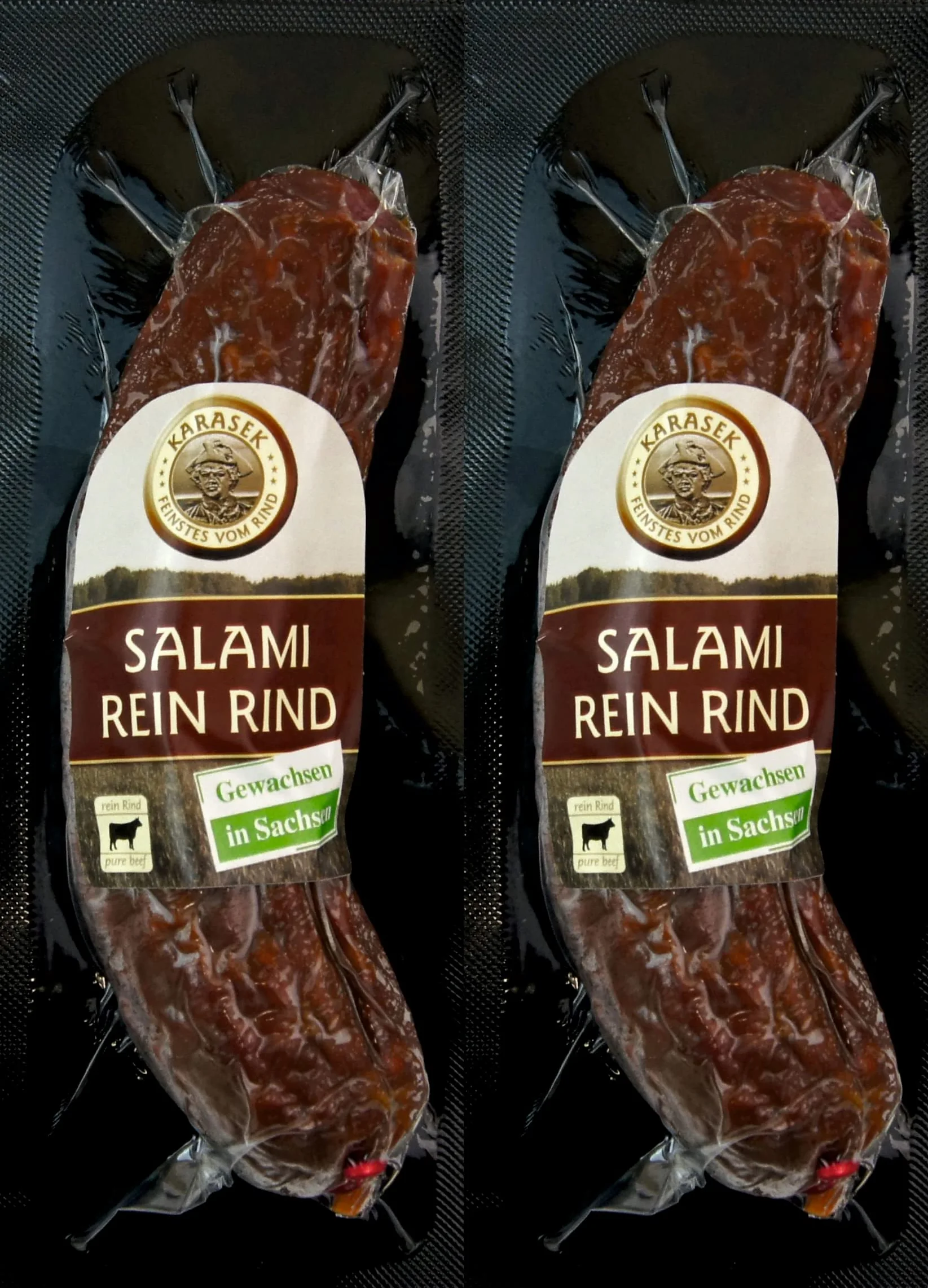 Salami wołowe cała kiełbasa w 100% regionalna wołowina | 2 salami wołowe do wędlin | wędzona kiełbasa wołowa | zawieszone salami wołowe z pieca wędzarniczego (wołowina salami całe 220 g)