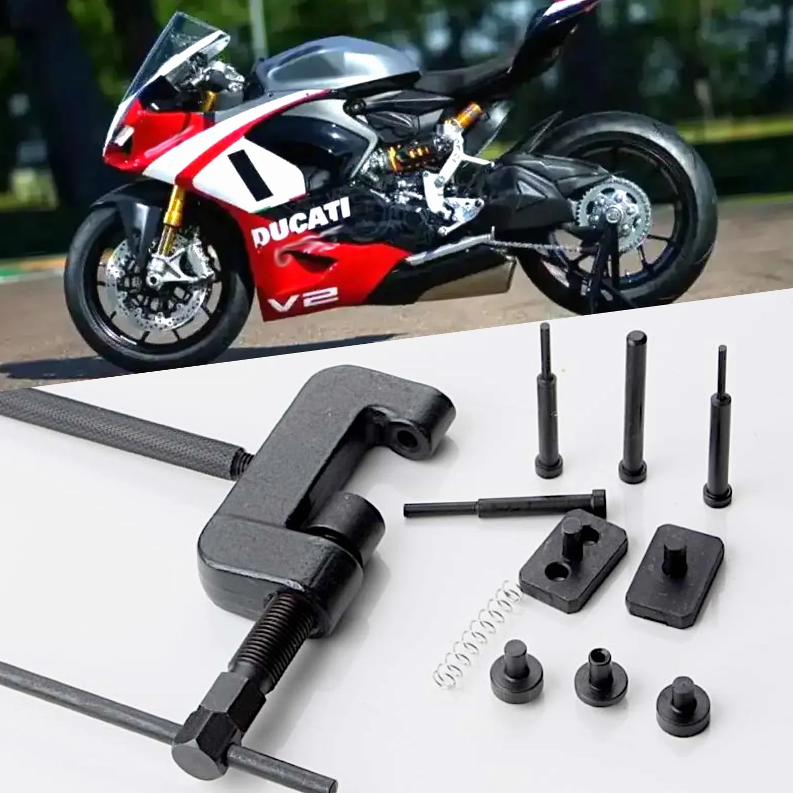 13-częściowy zestaw narzędzi do łańcucha motocyklowego, narzędzie do łańcucha motocyklowego, narzędzie do rozłączania łańcucha motocyklowego, narzędzie do nitowania, zestaw napędu wałka