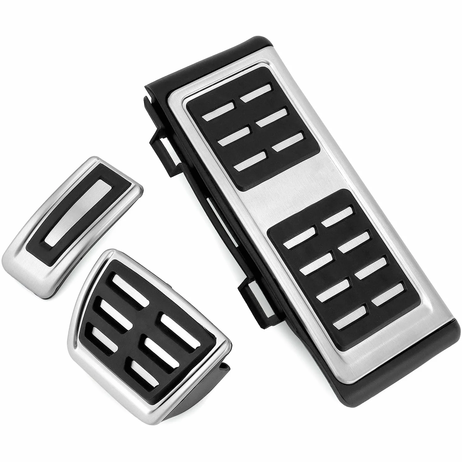 QWORK® Osłona na pedały ze stali nierdzewnej podnóżek pedały hamulca osłona na pedały, kompatybilny z VW Golf 7