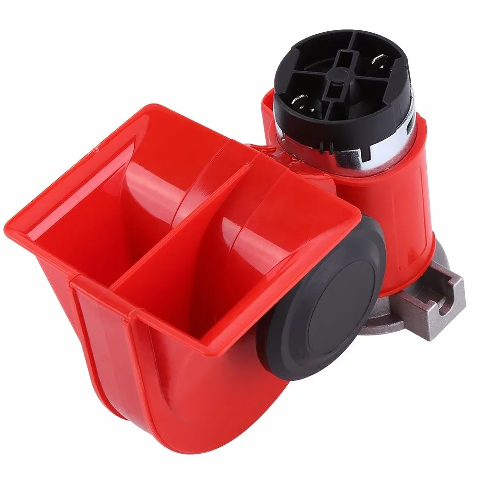 Auto Compact Air Horn,Podwójny Trąbka powietrza,Kompaktowy Elektropneumatyczny Trąbka z Bardzo Mocny Dźwięk,130dB 12V,dla Truck Ciężarówka Pociągi Samochodów SUV