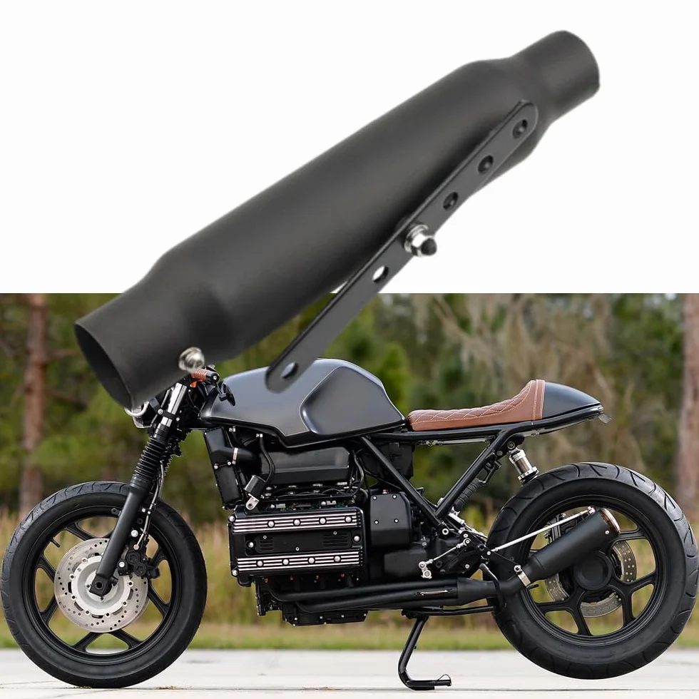 Riloer Motocyklowy tłumik wydechowy 38 mm/1,50 cala do uniwersalnej rury wydechowej motocykla rura wydechowa adapter rury wydechowej do motocykla ze stali nierdzewnej dla H-arley