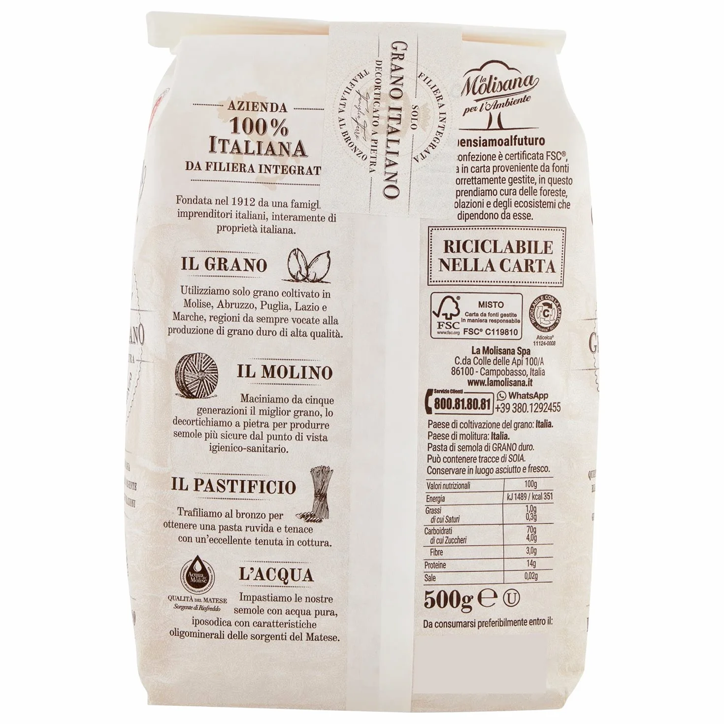 Makaron Penne Rigate n.20 500g La Molisana