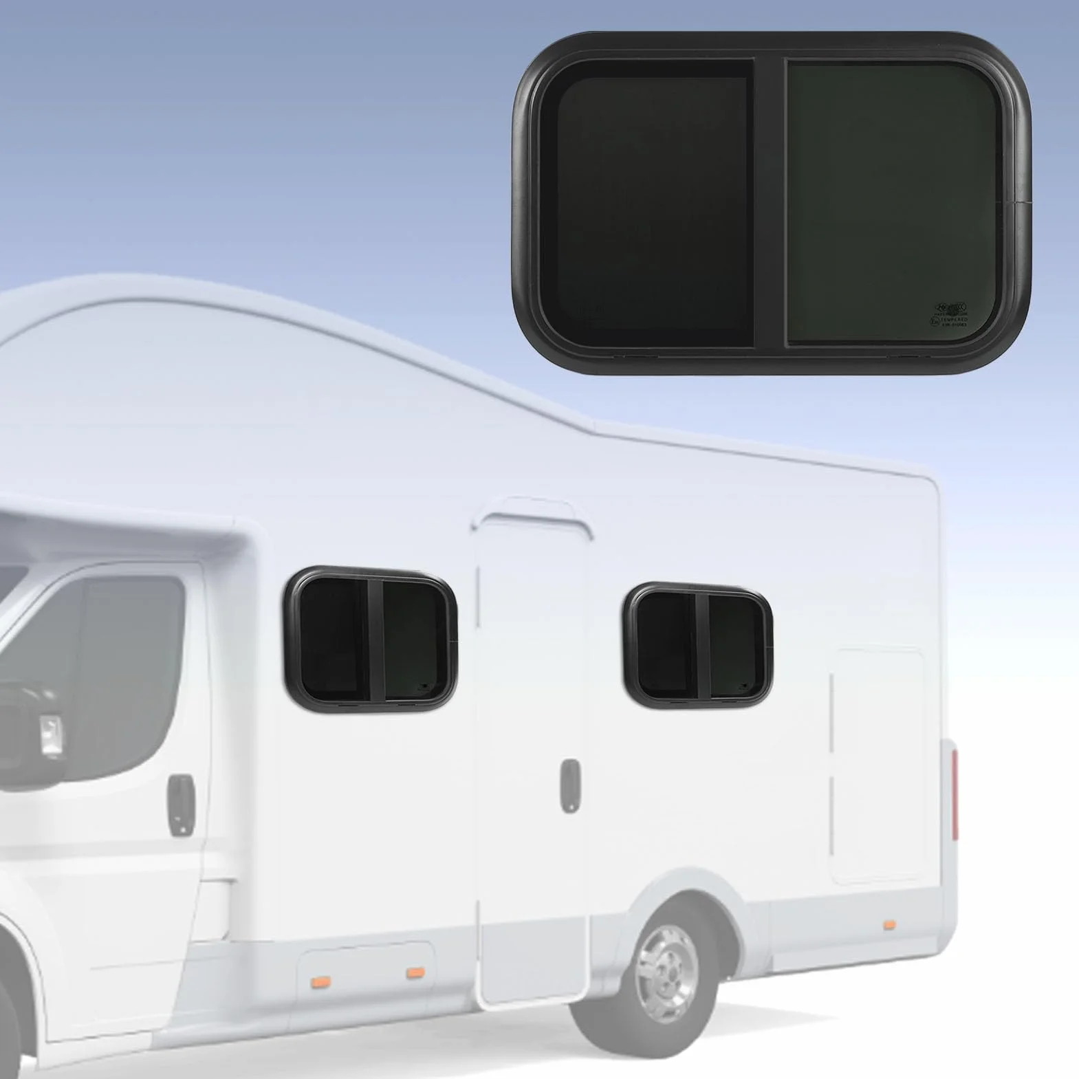 Okno Kempingowe, Izolacja Akustyczna Okno Przesuwne RV L700 H350mm Szkło Hartowane Dobre Uszczelnienie do zastosowań Morskich (Odpowiednia grubość ścianki: od 31 do 36 mm)
