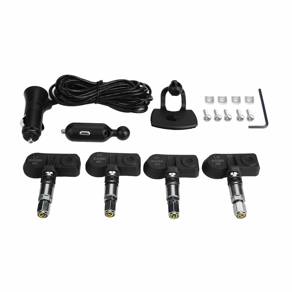 TPMS system monitorowania ciśnienia w oponach z 4 czujnikami wewnętrznymi i monitorem LCD