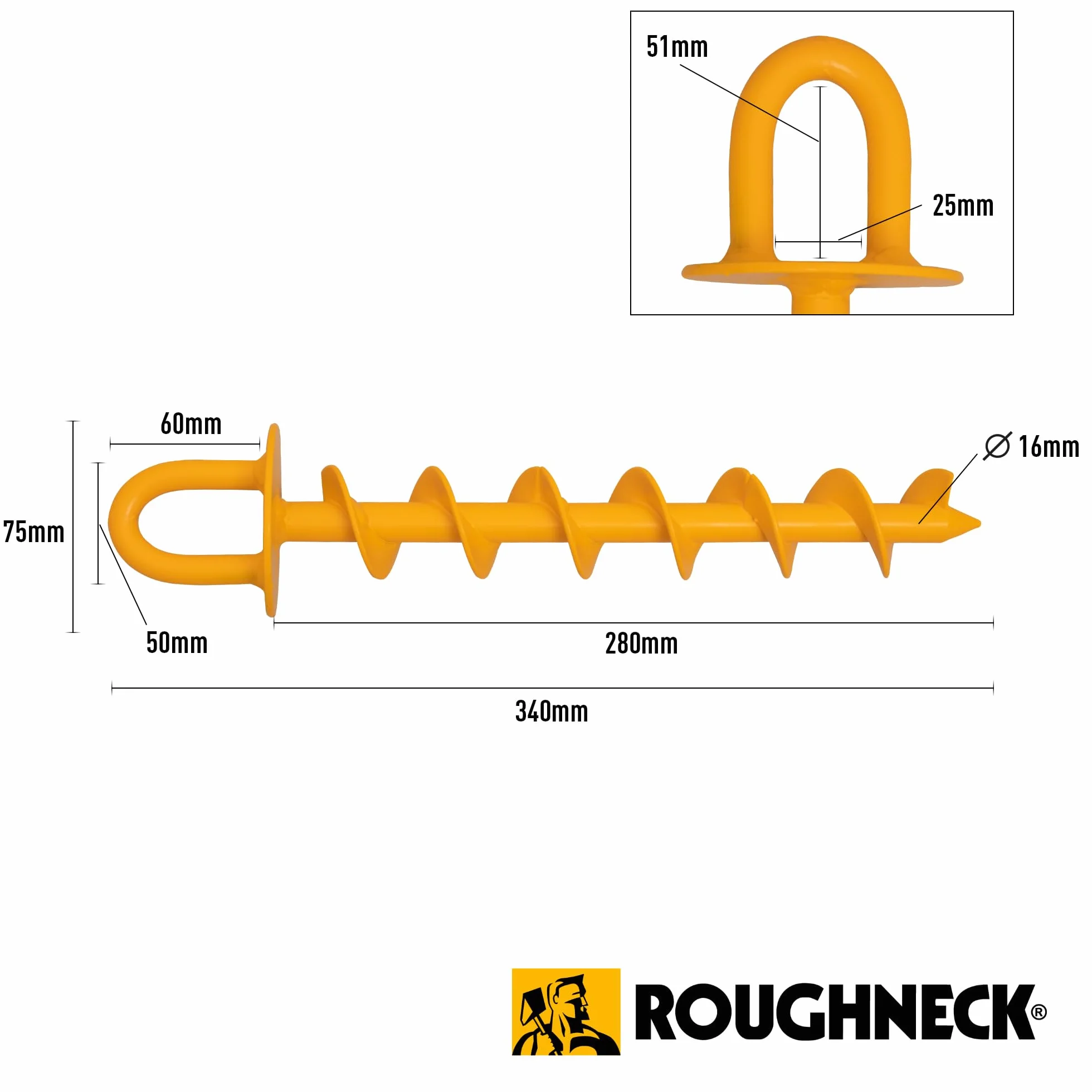 Roughneck® Heavy Duty Ground Anchor 340mm (13.5") 160kg Load Tested