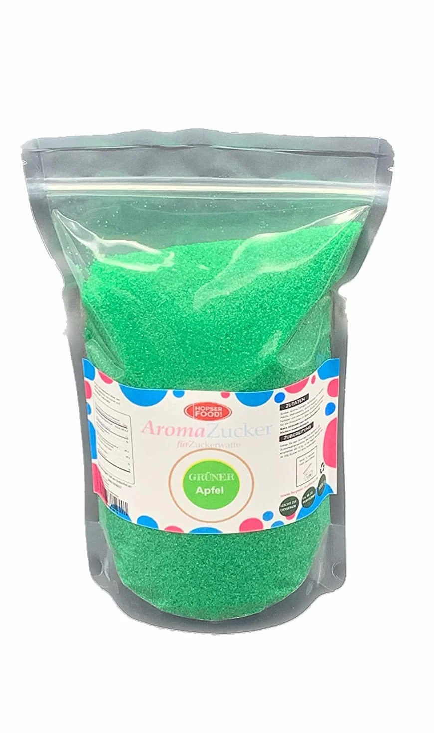 1 KG cukier kolorowy cukier aromatyzowany do waty cukrowej kolorowy | smak jabłkowy