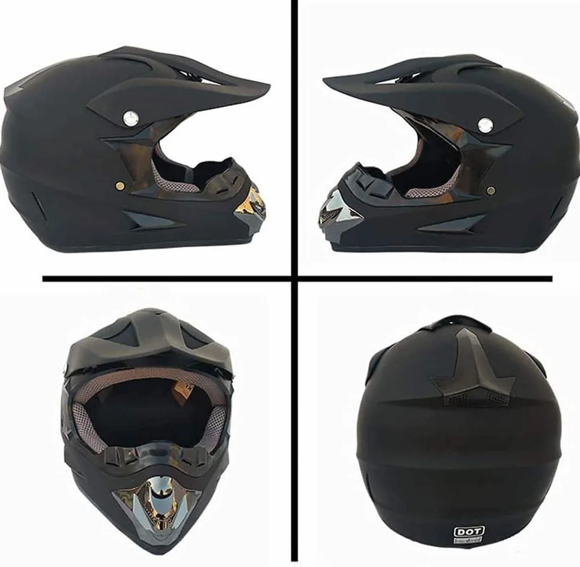 Kask motocrossowy, młodzieżowy kask na całą twarz, terenowy kask motocyklowy z goglami, maską, rękawiczkami, Downhill Enduro, ATV, MTB, BMX, Quad, Dirtbike, Cross