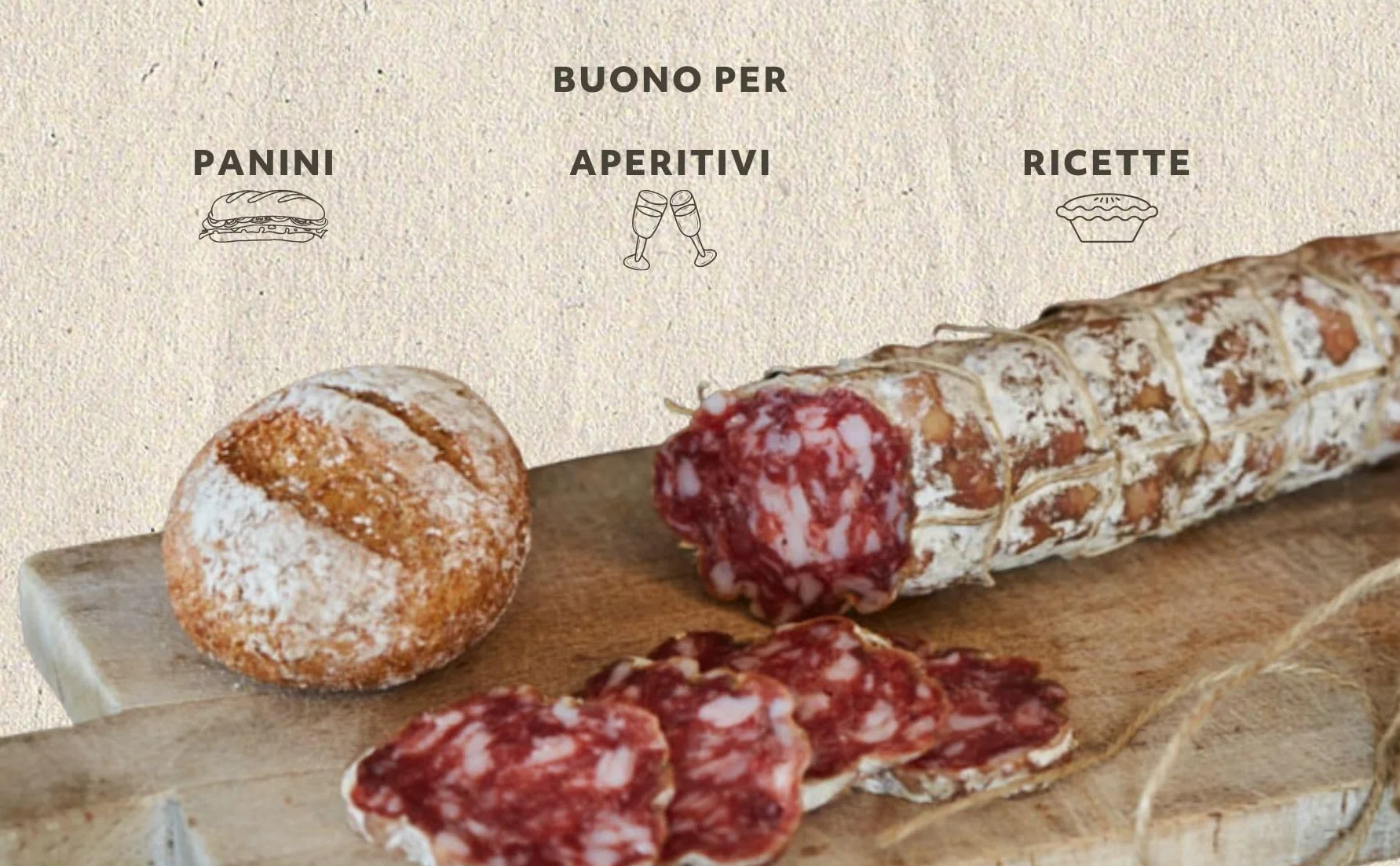 Salami Campagnolo w plasterkach Salumi Pasini® | Ręcznie robione z włoskiego mięsa | Opakowanie 2 plasterków | 2x200g