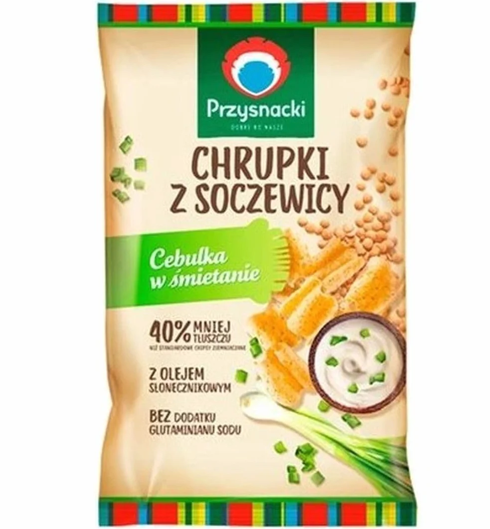 PRZYSNACKI Chrupki z soczewicy cebulka 80 g