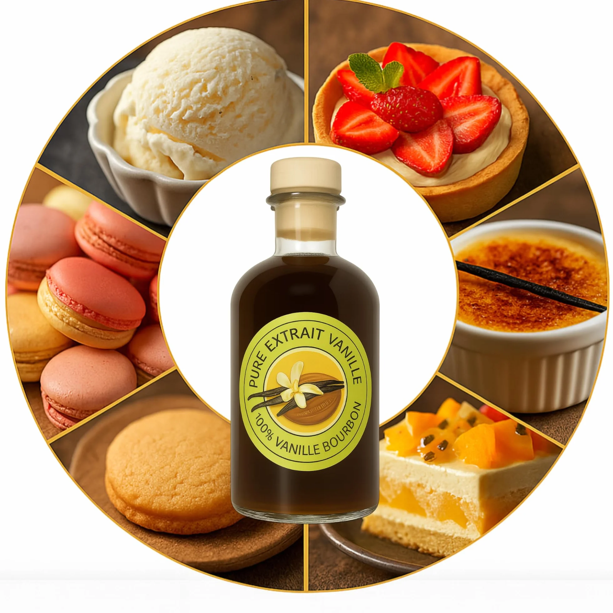 NATURALNY EKSTRAKT Z WANILII Bourbon 250ml - Bezalkoholowy - Czysty i Rękodzieło - Idealny do gotowania i pieczenia - (Francuska firma)