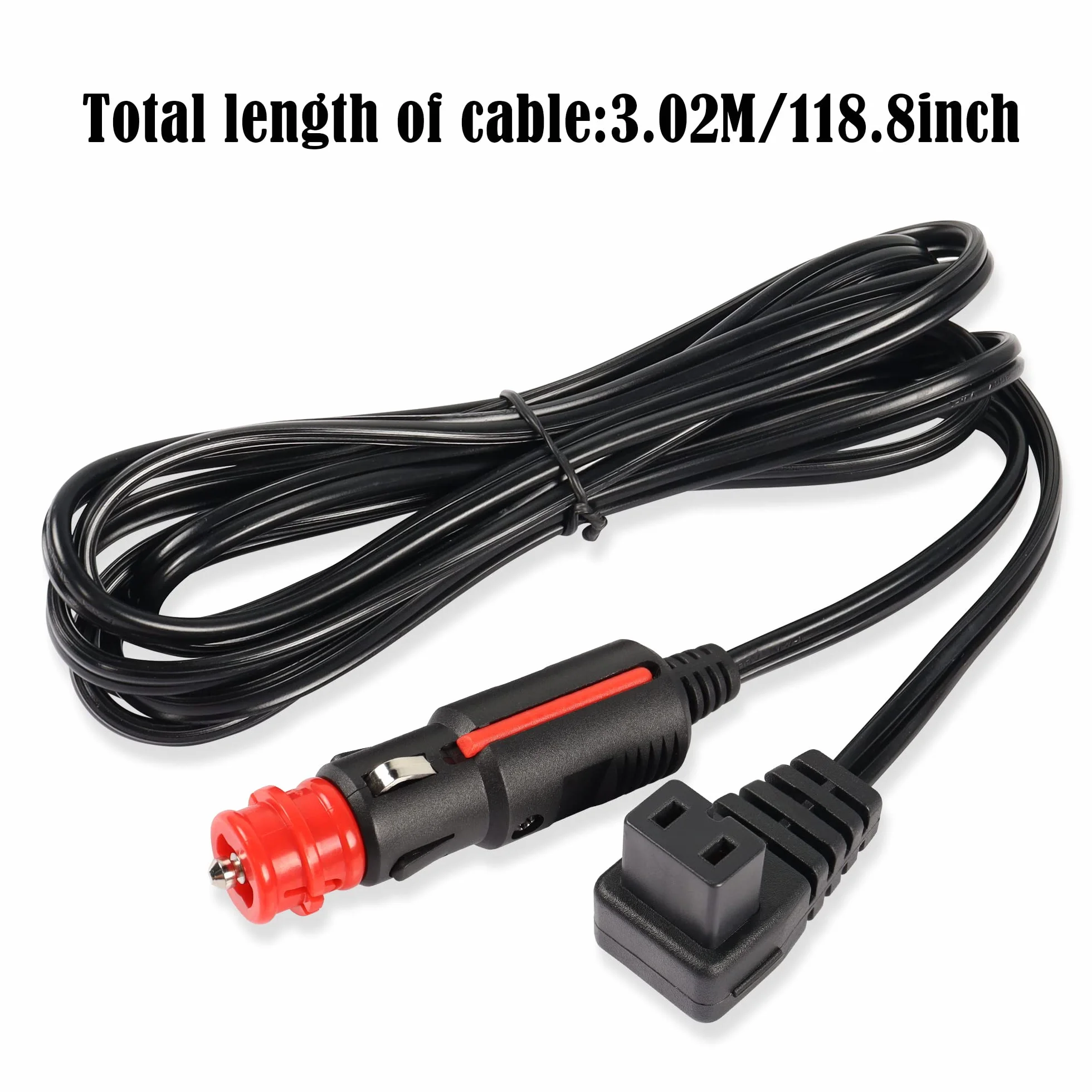 GINTOOYUN 16AWG Kabel do lodówki samochodowej 9.84FT Wtyczka zapalniczki do DC12/24V Dwupinowy kwadratowy przewód zasilający do lodówki samochodowej do przenośnej lodówki samochodowej