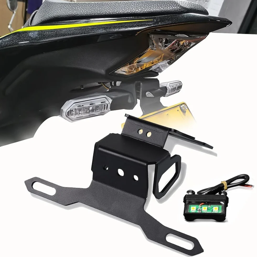 Z900 uchwyty tablicy rejestracyjnej - uchwyt tablicy rejestracyjnej motocykla regulowany wspornik do Z900 2017 2018 2019 2020 2021 2022 2023 2024(czarny)